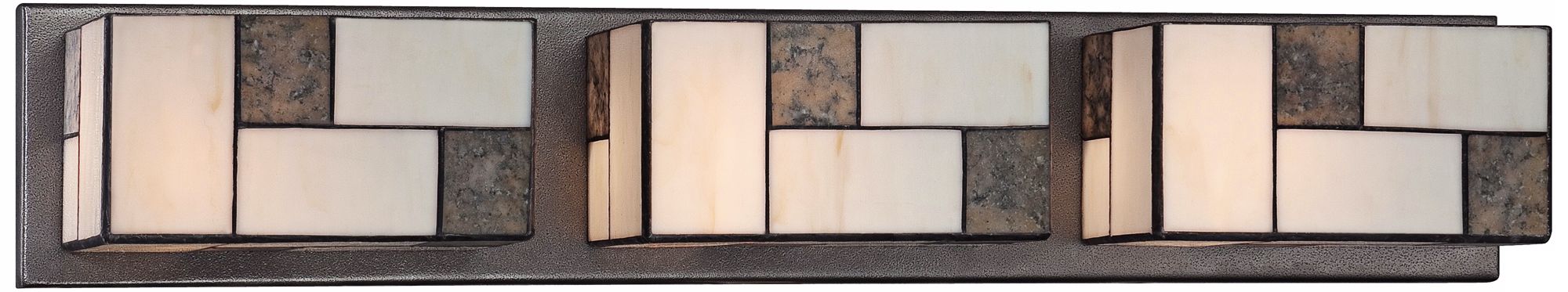 Bradley 29" Wide Charcoal Art Glass Bathroom Light