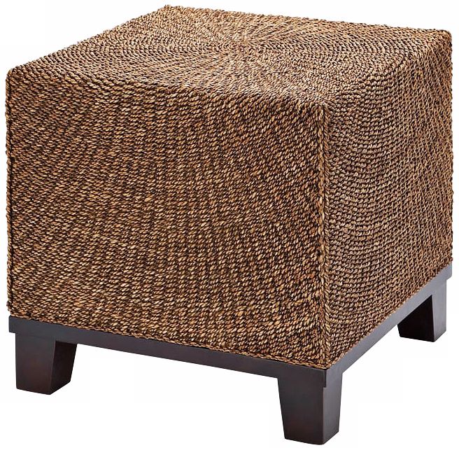 Maize Rope and Wood Outdoor End Table