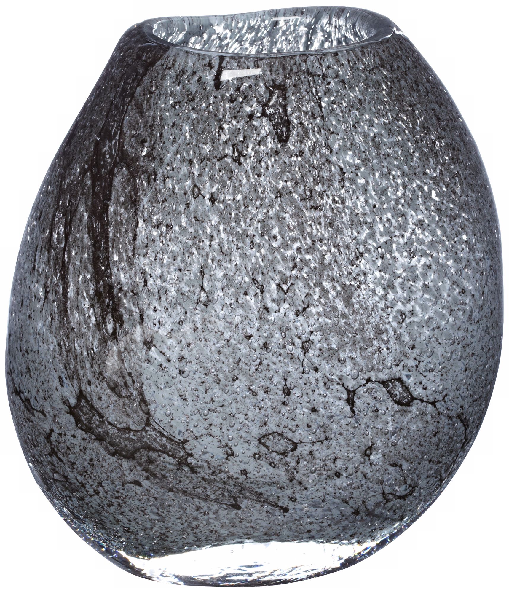 Bubble Gray 8" Round Glass Vase