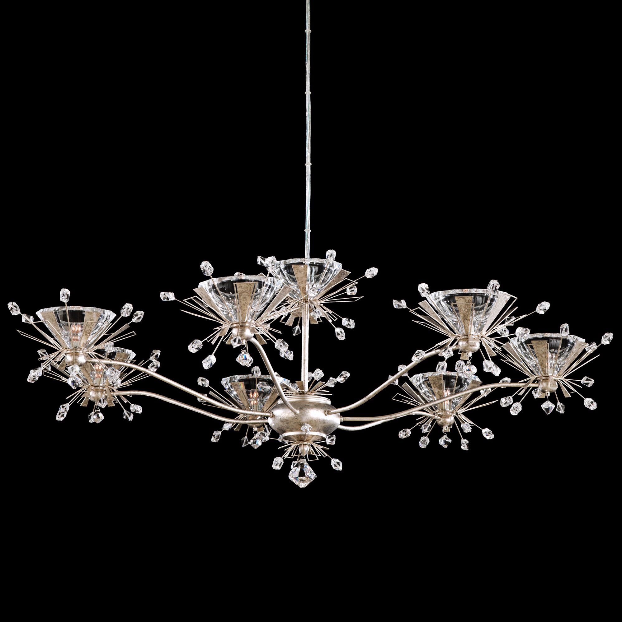 Schonbek Estella Antique Silver 35" Wide Crystal Chandelier