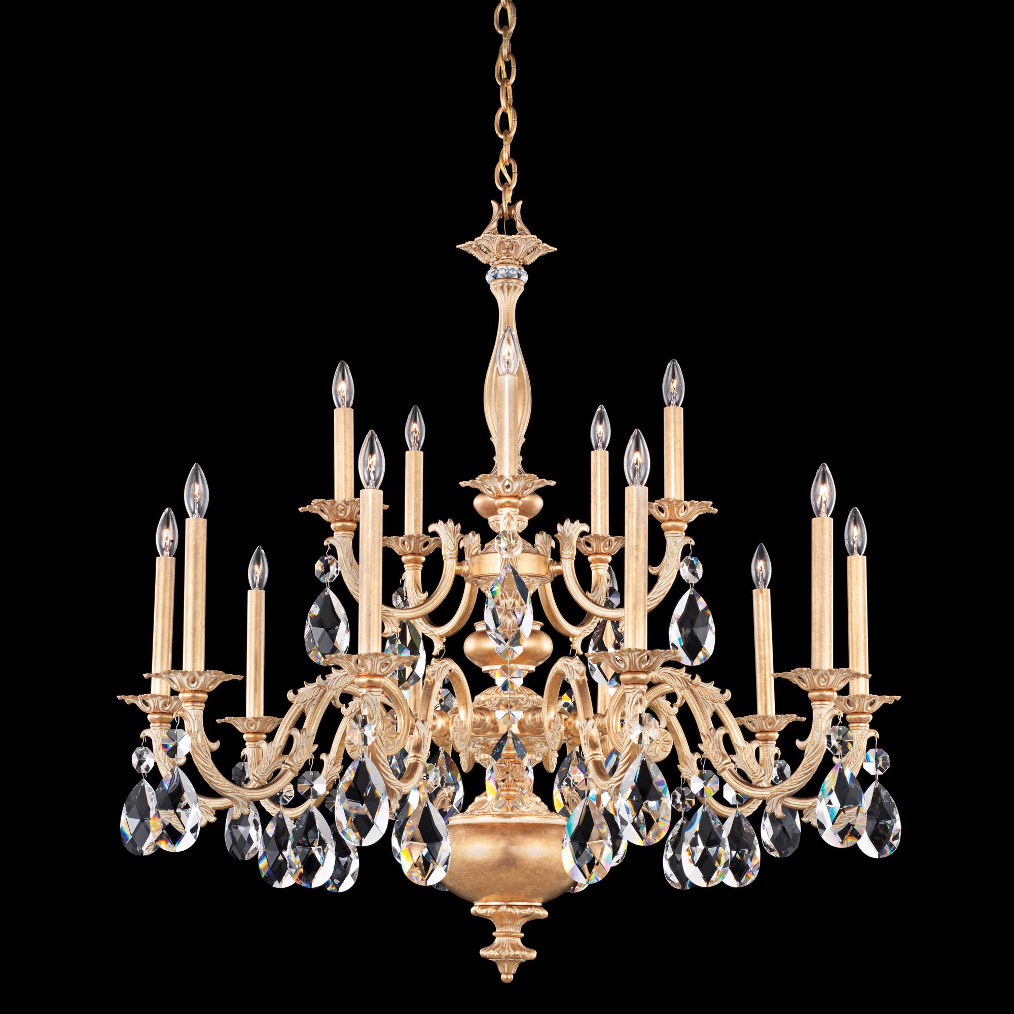 Palio Parchment Gold 36" Wide Schonbek Crystal Chandelier