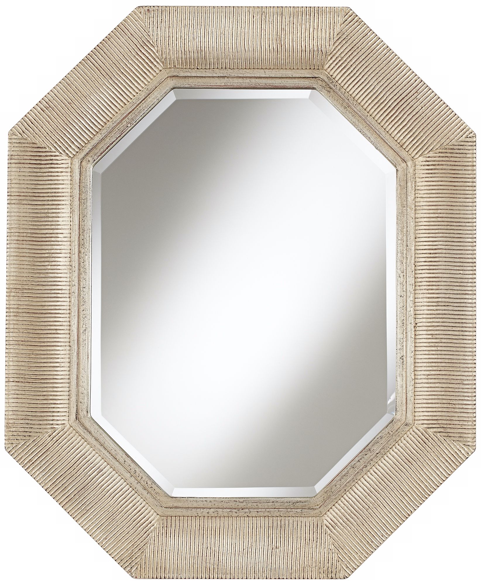The Stevens Champagne 32 1/2" High Octagonal Wall Mirror