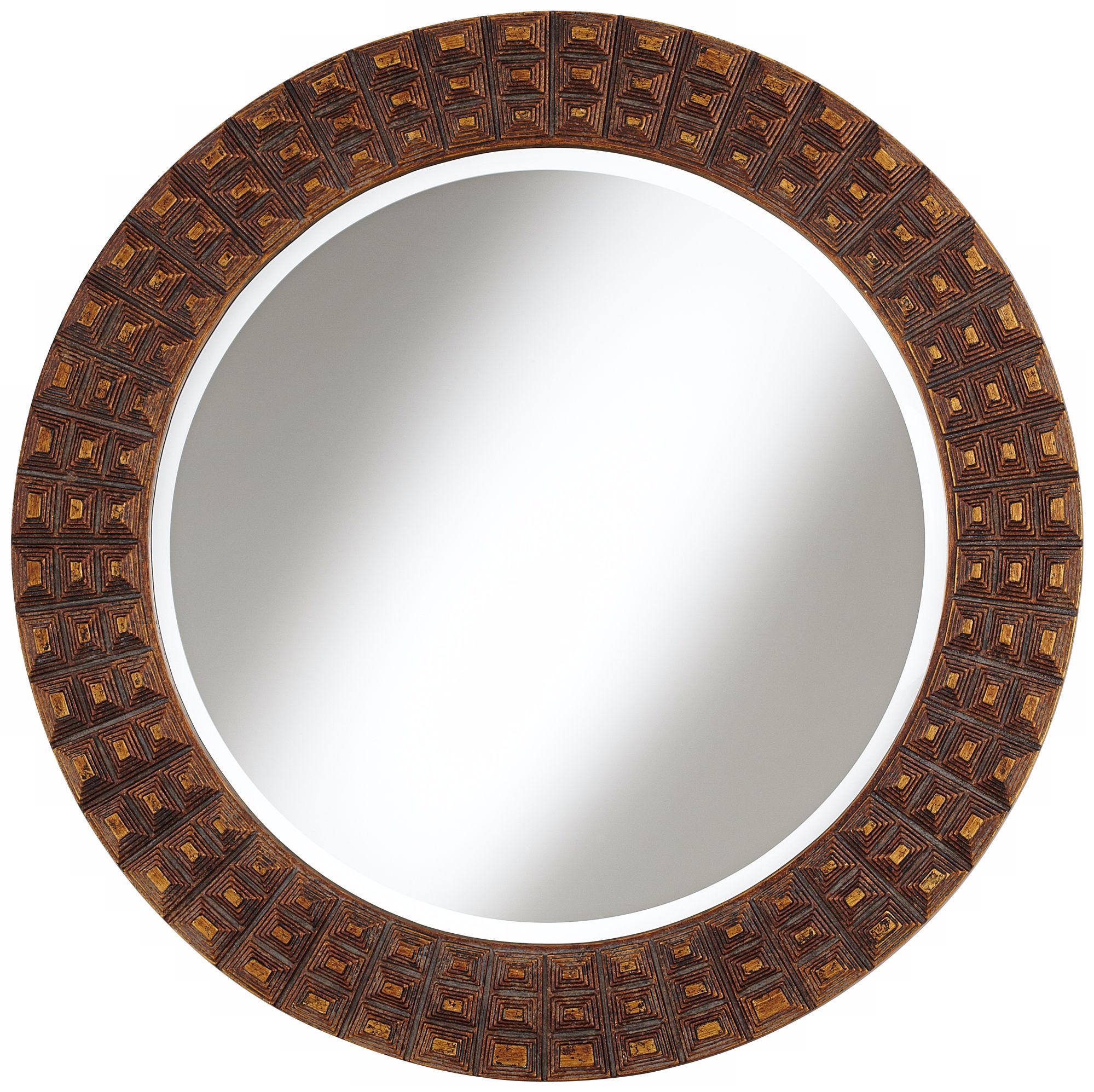 Weiden Raised Relief 32" Wide Bronze Wall Mirror