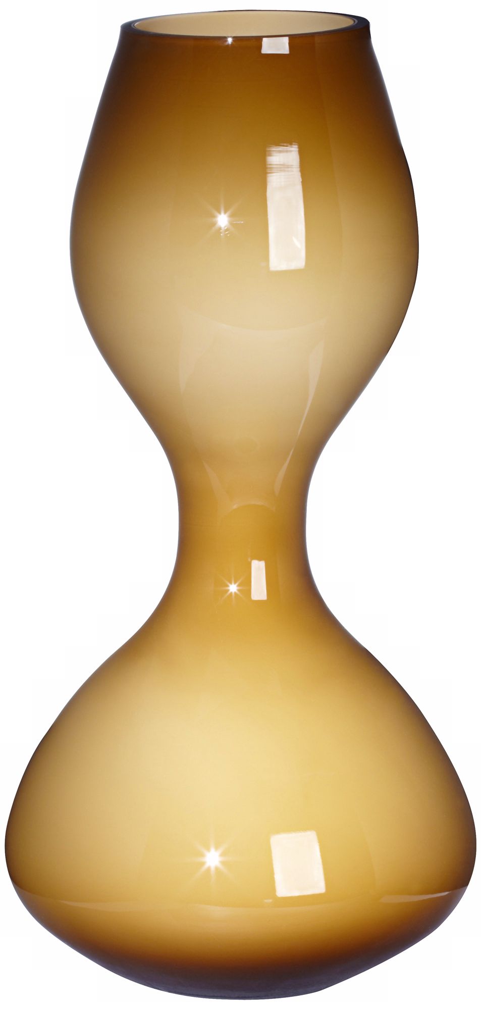 Gradient Amber Hourglass 15 3/4" High Glass Vase