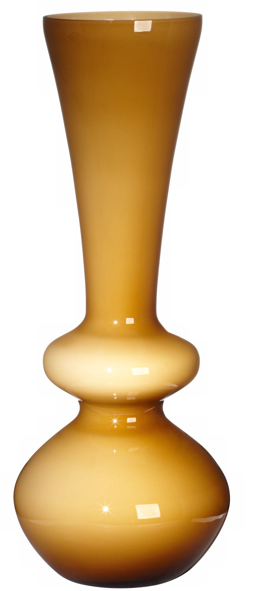 Amber Curves 18" High Hand-Made Glass Vase