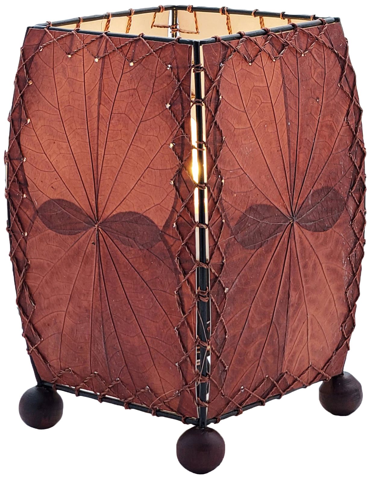 Eangee Mini Square Burgundy Accent Lamp