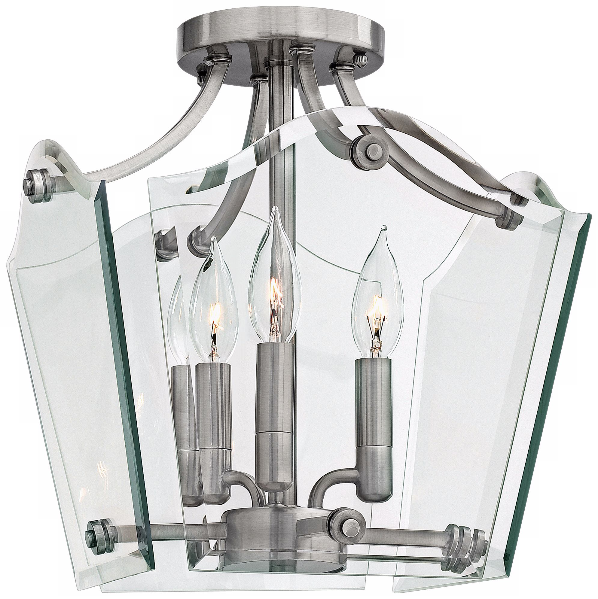 Hinkley Wingate 12" Wide Antique Nickel Ceiling Light