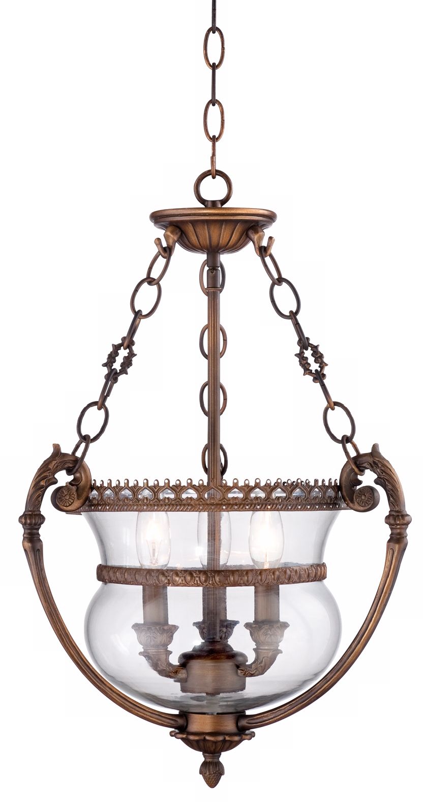Golden Zest 15 3/4" Wide Glass Entry Chandelier