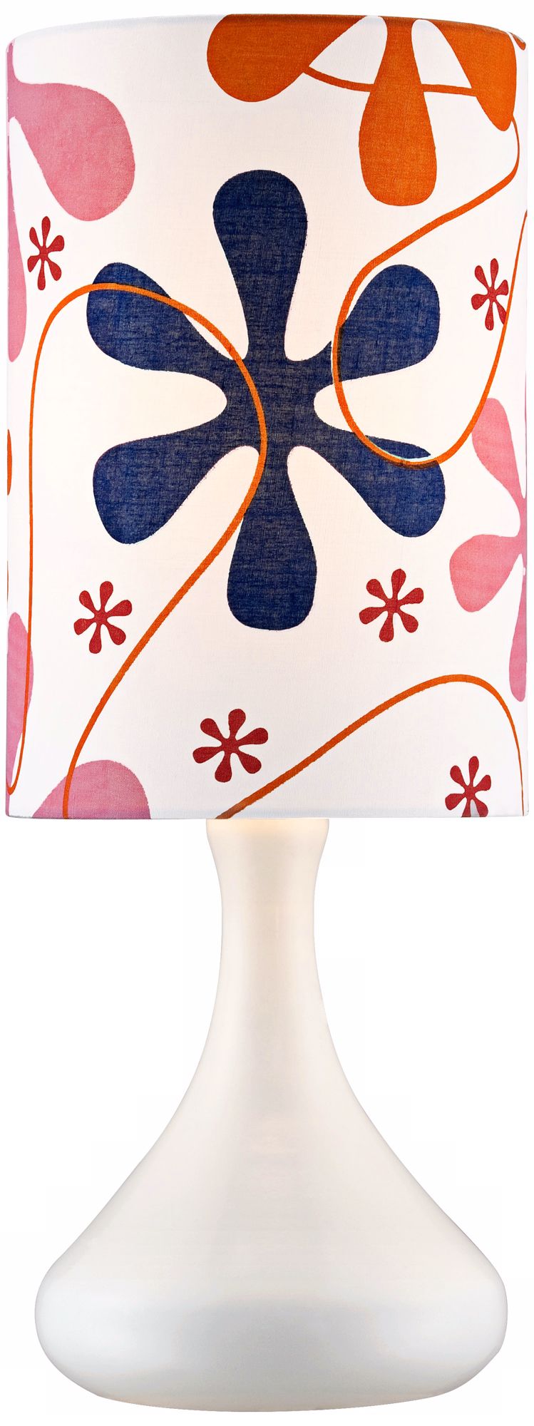 Pink Print White Accent Table Lamp