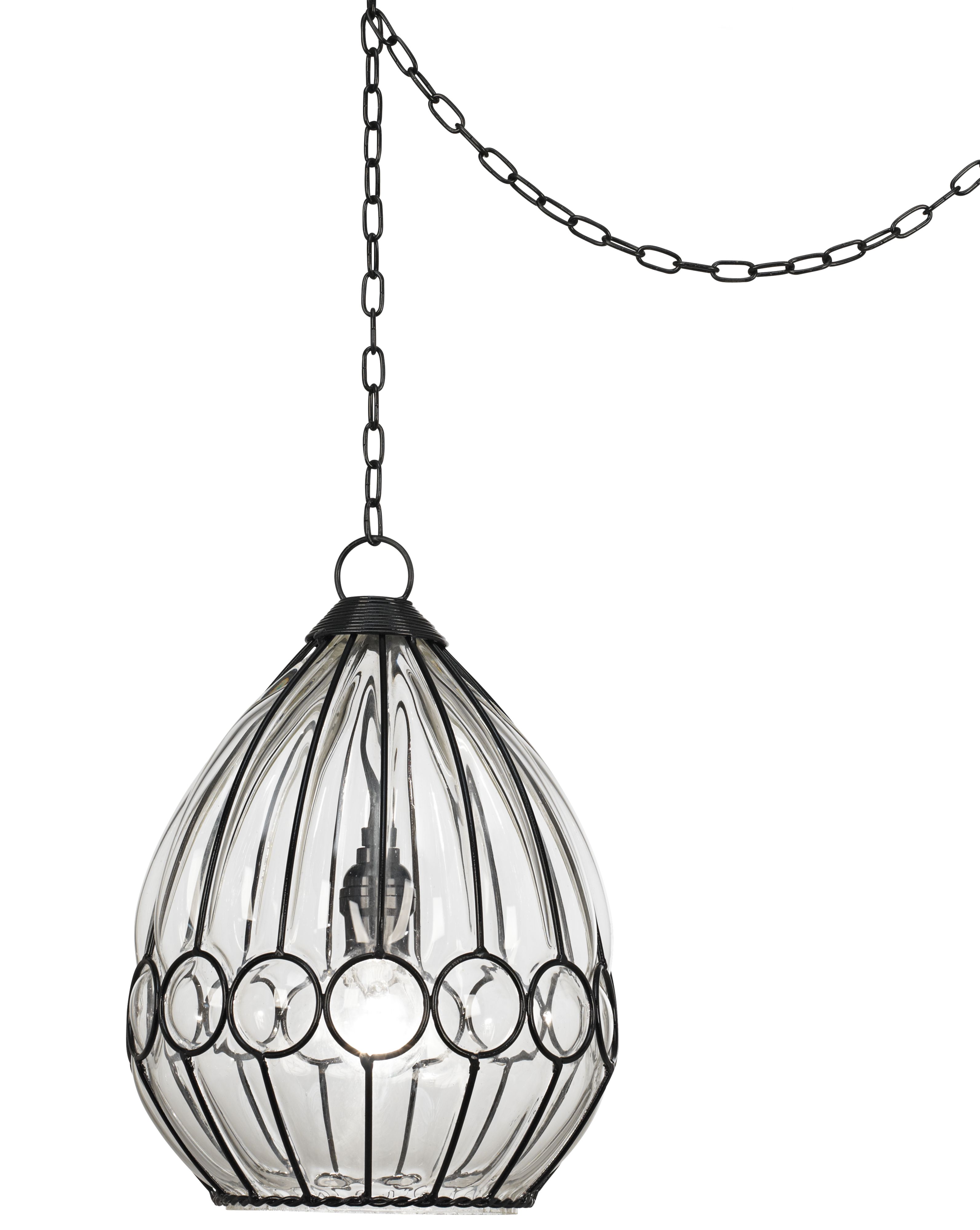 Centinela Drop 10 1/2" Wide Glass Plug-In Swag Pendant