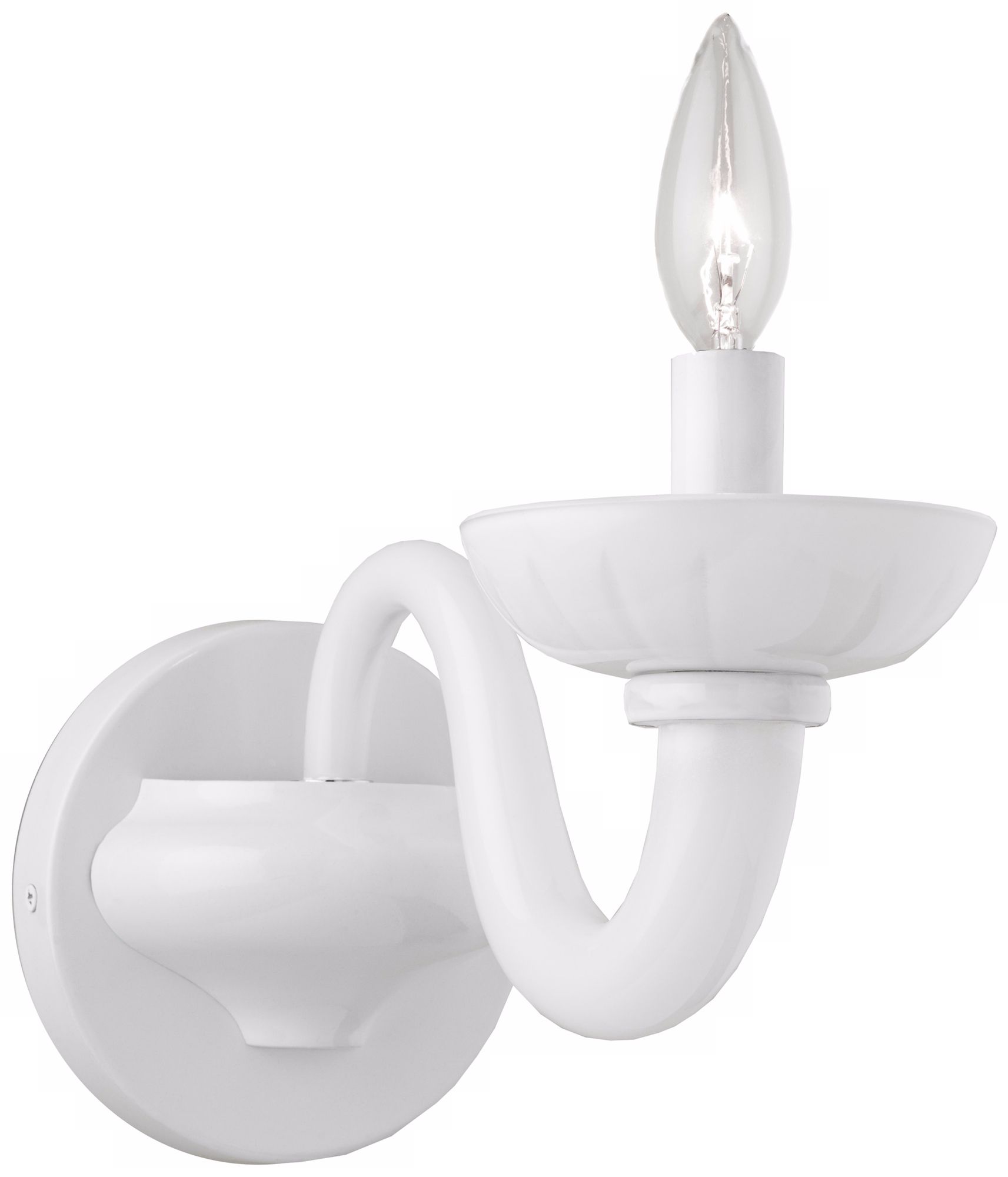 Artcraft Milk Glass 6" Wide White Wall