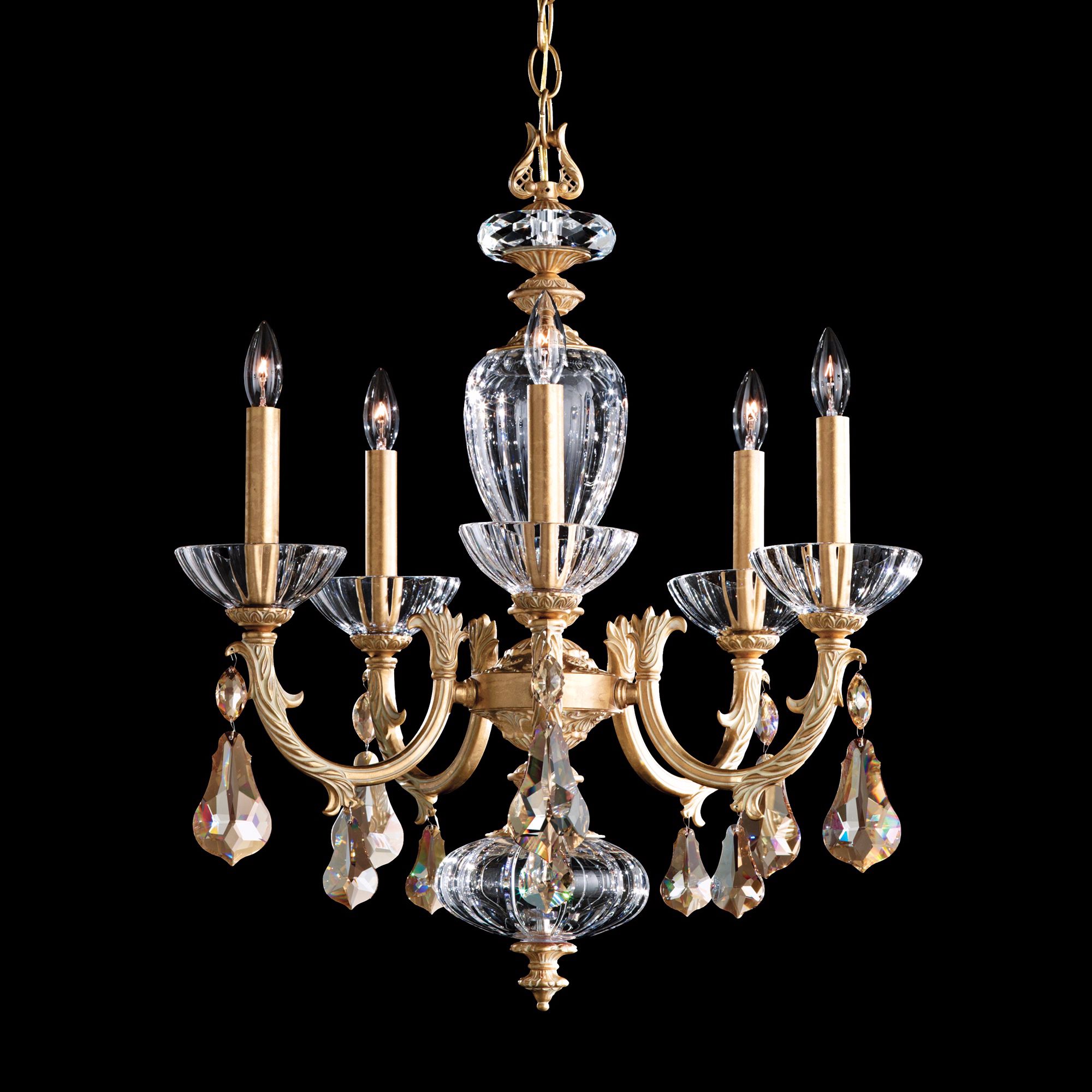 Schonbek Poeta 20" Wide Crystal Parchment Gold Chandelier