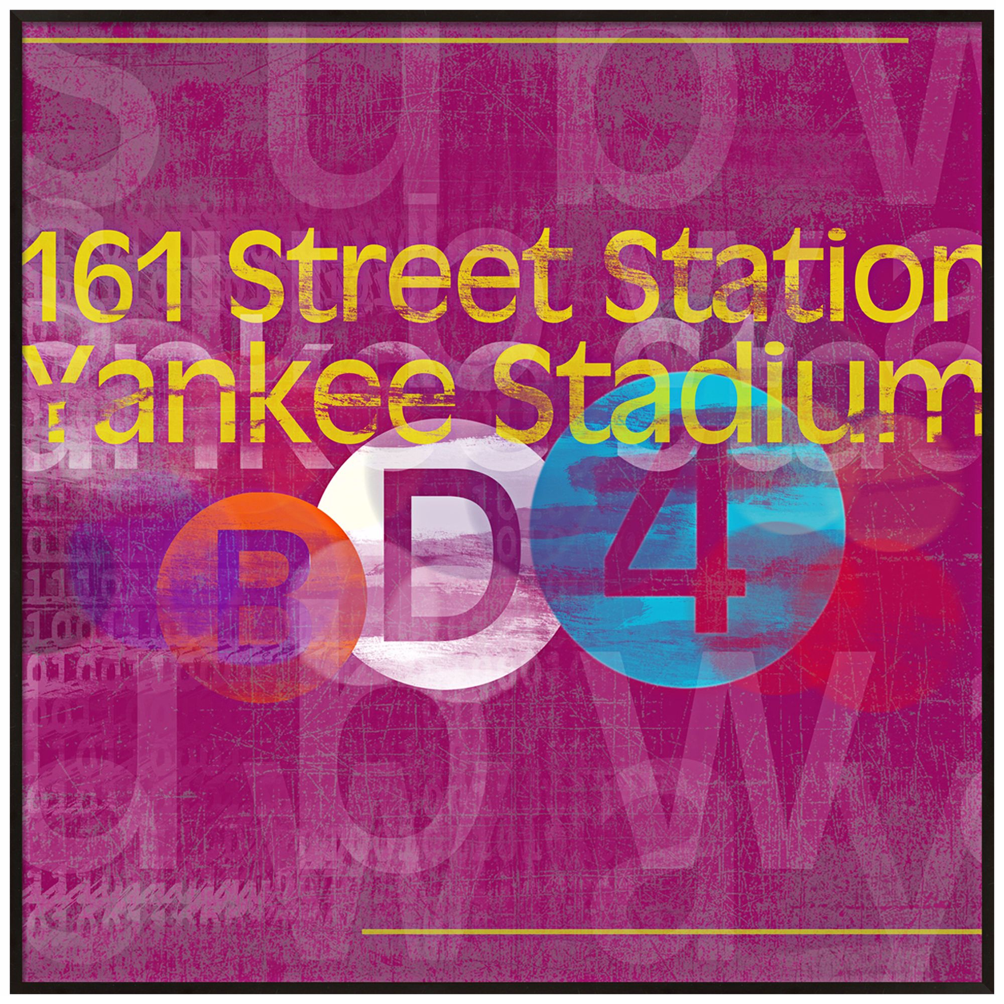 Yankee Stadium Subway 20 1/2" Square New York City Wall Art