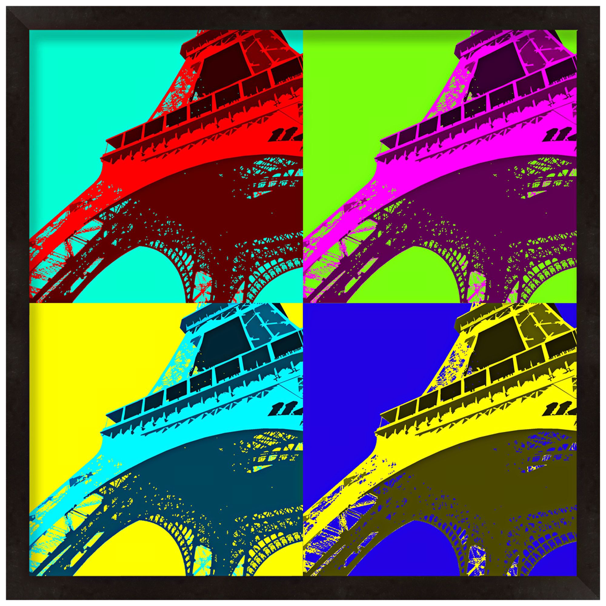 Paris Multicolor 13" Square Eiffel Tower Wall Art