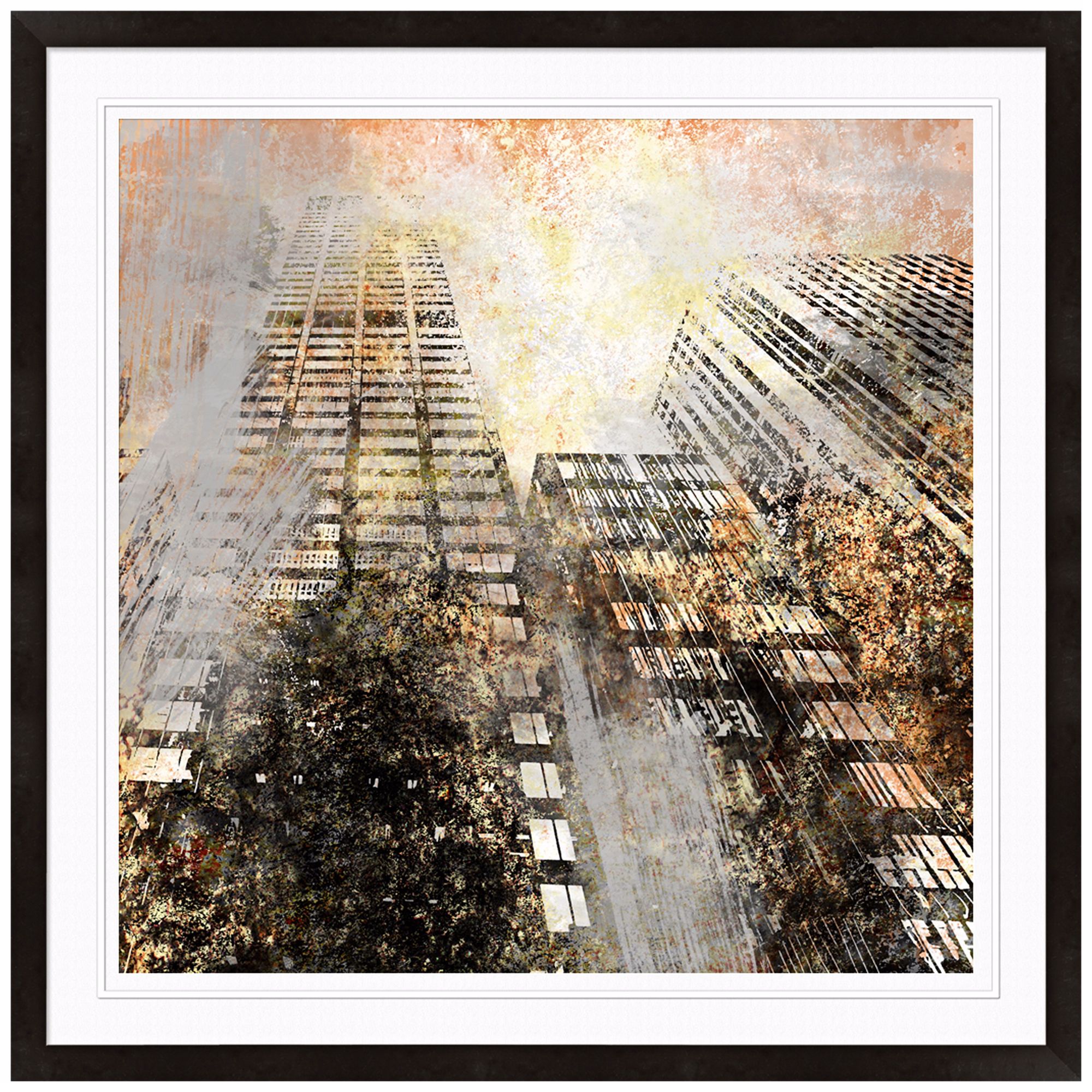 Tall Building 15" High Framed Architectural Wall Art Print