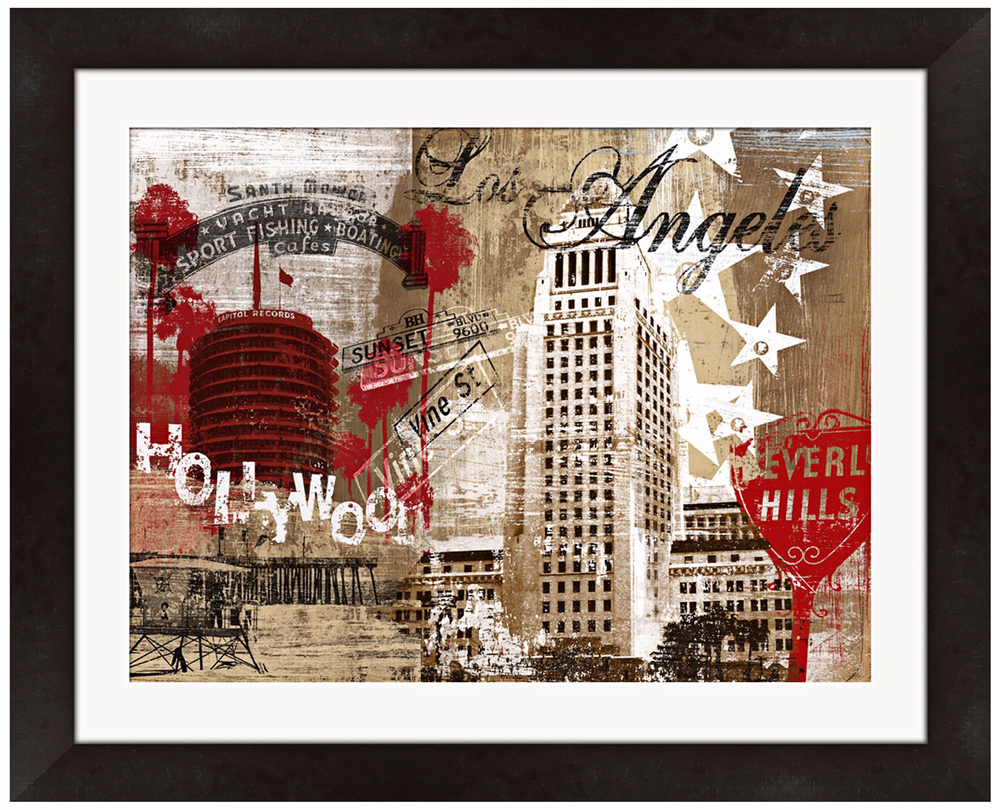 Los Angeles Collage 21" Wide Framed Wall Art