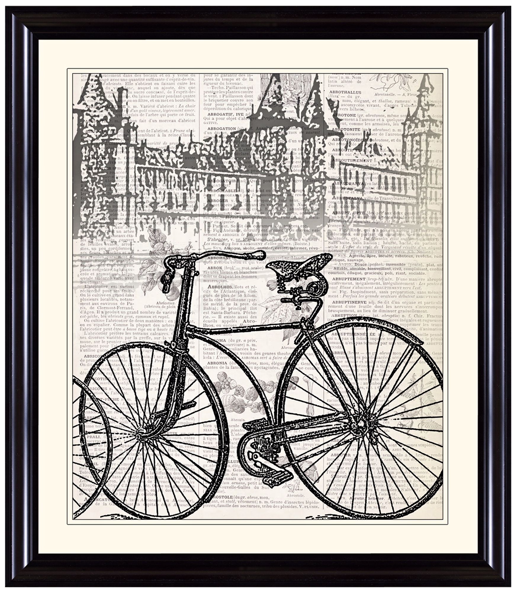 Antique Bike in London 31 1/4" High Framed Wall Art