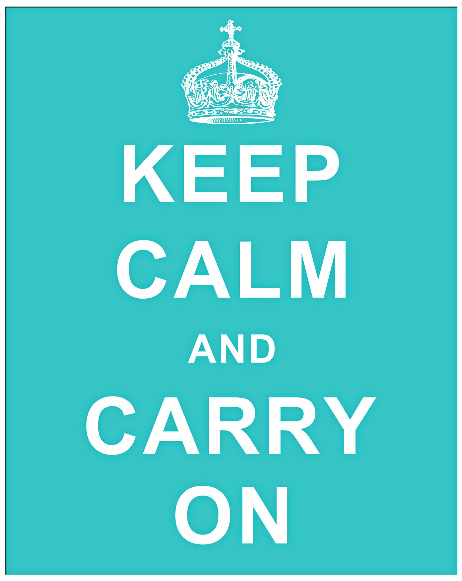 Keep Calm and Carry On Blue 20" High Hanging Wall Art