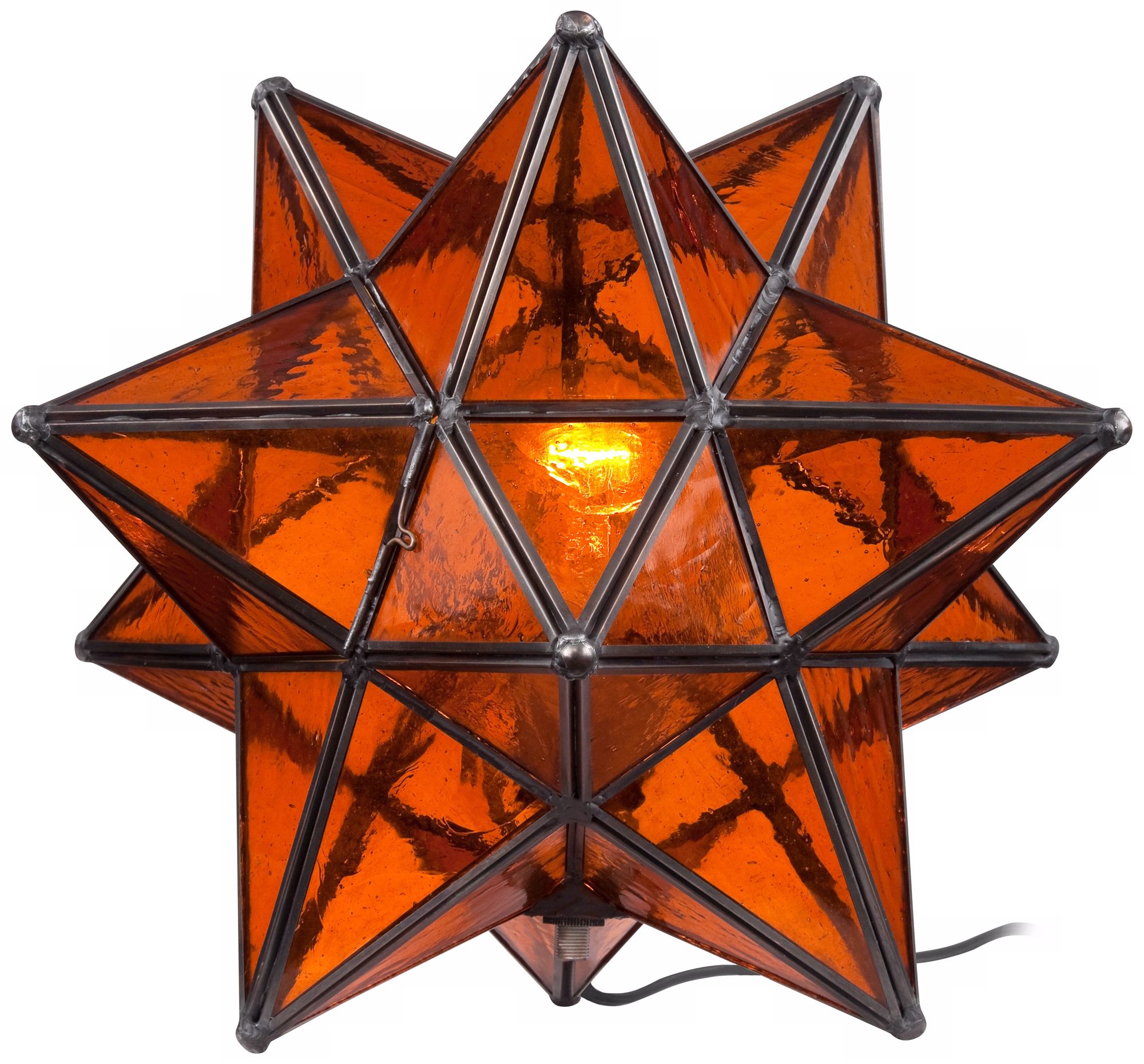Moroccan Star Amber Accent Table Lamp