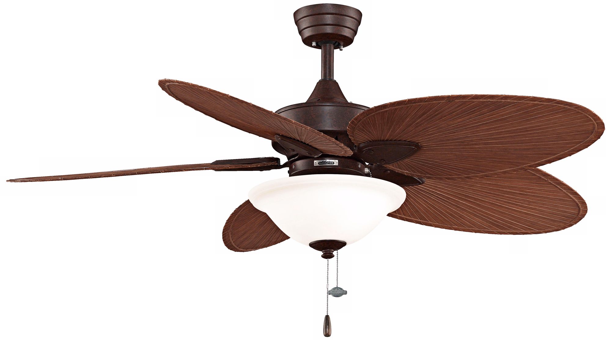 52" Windpointe Palm Rust Ceiling Fan with Light Kit