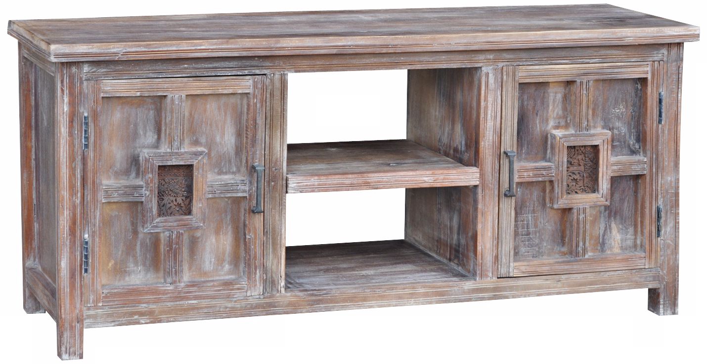 Avalon Distressed Wood Flat Screen TV Stand