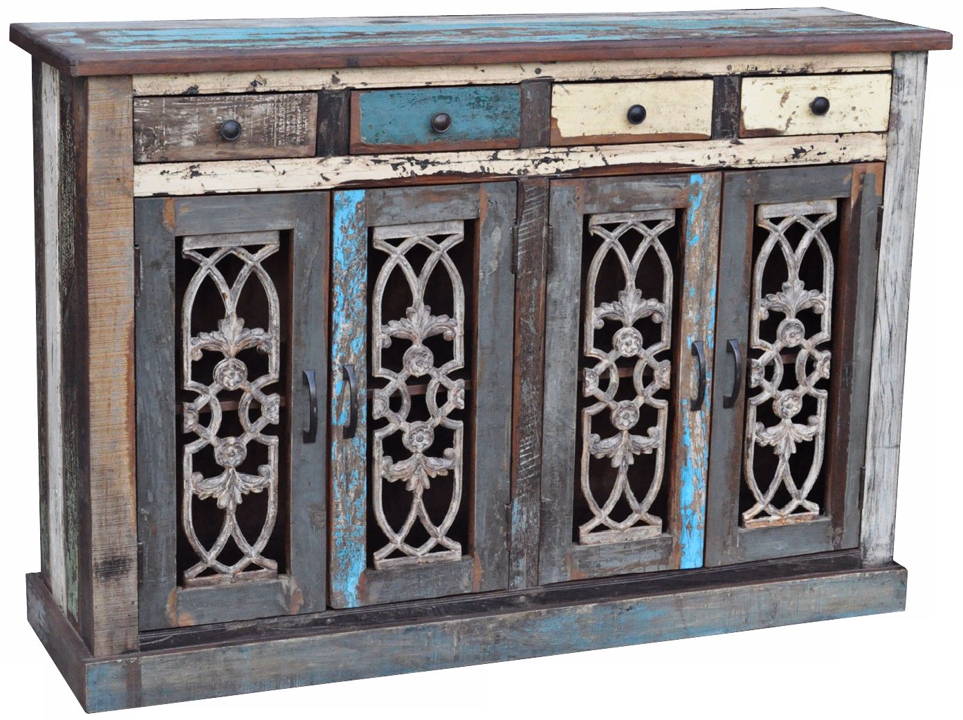 Roma Collection Multi-Color Reclaimed Wood Cabinet
