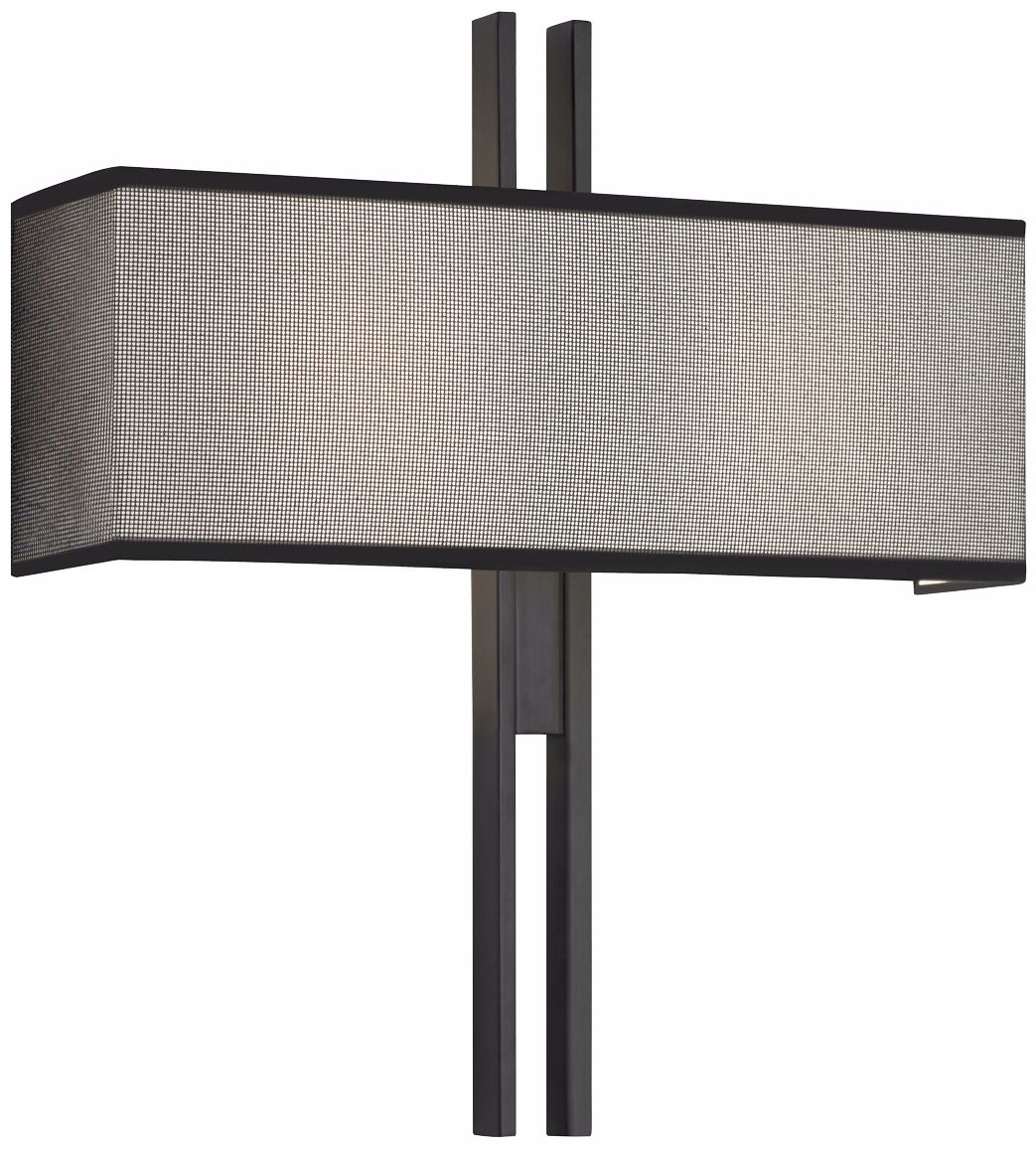 Sonneman Tandem 18" Wide Satin Black Wall Sconce