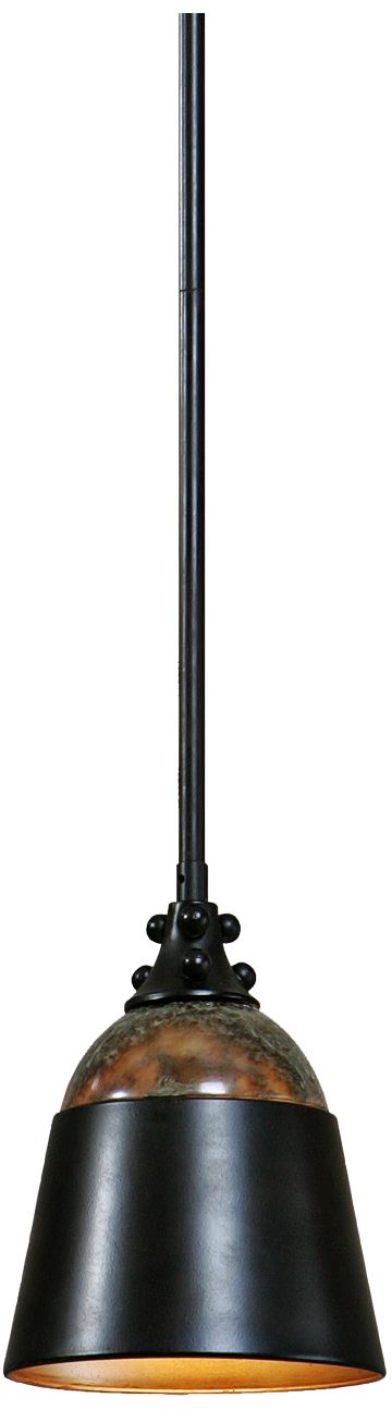 Uttermost Madera Marble 8" Wide Bronze Mini Pendant Light