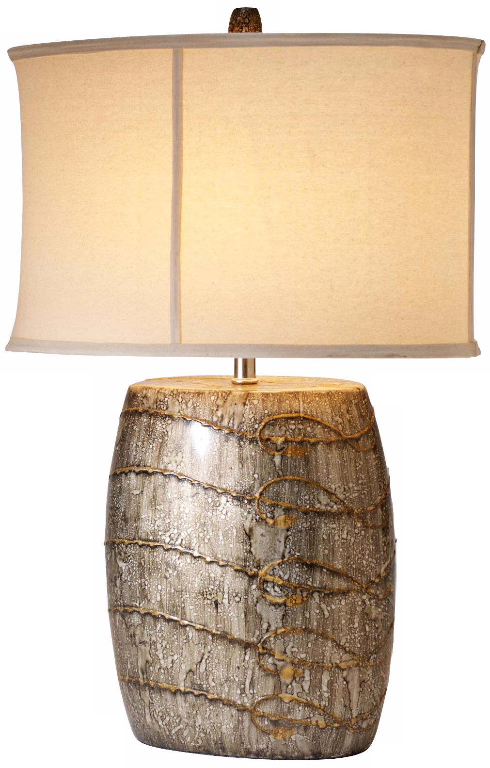 Raschella Hand-Painted Raised Line Porcelain Table Lamp