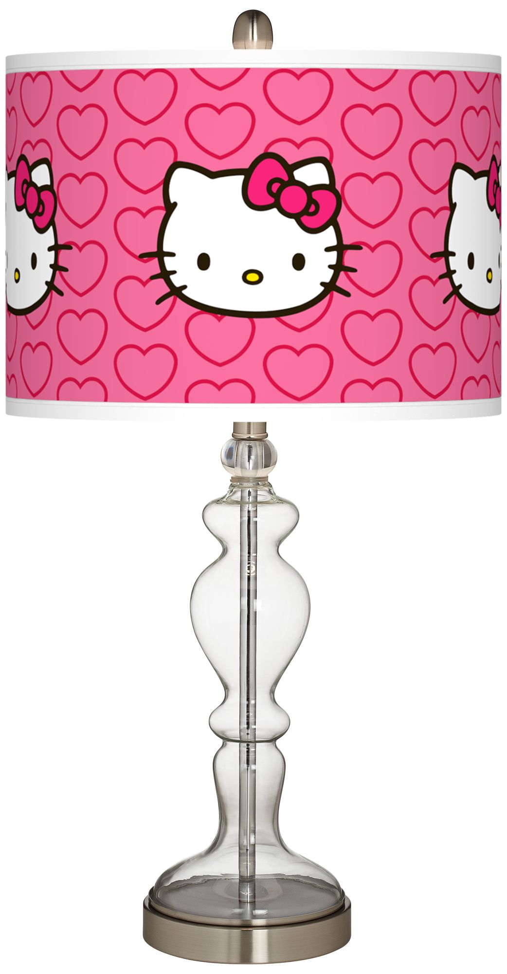 Hello Kitty Hearts Apothecary Clear Glass Table Lamp
