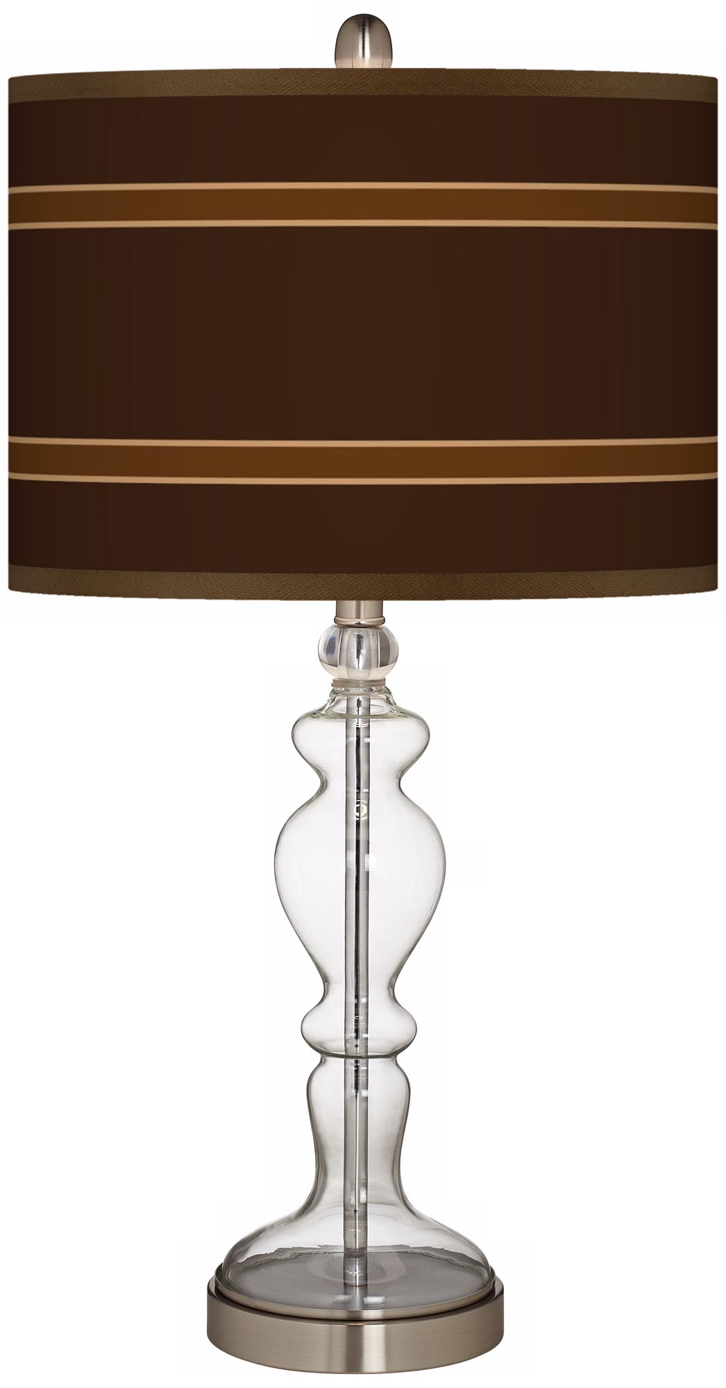 Saratoga Stripe Giclee Apothecary Clear Glass Table Lamp