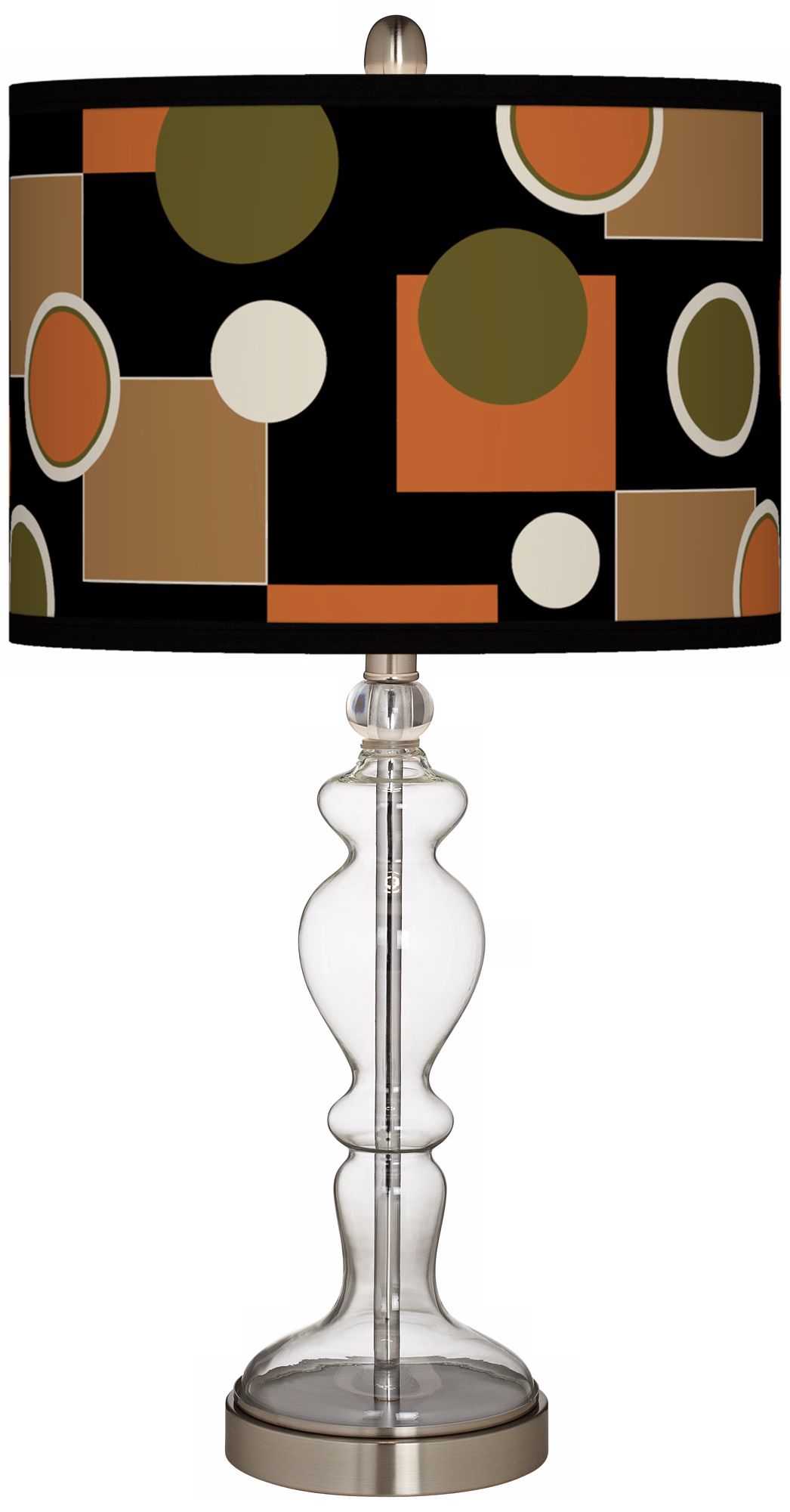 Retro Medley Giclee Apothecary Clear Glass Table Lamp