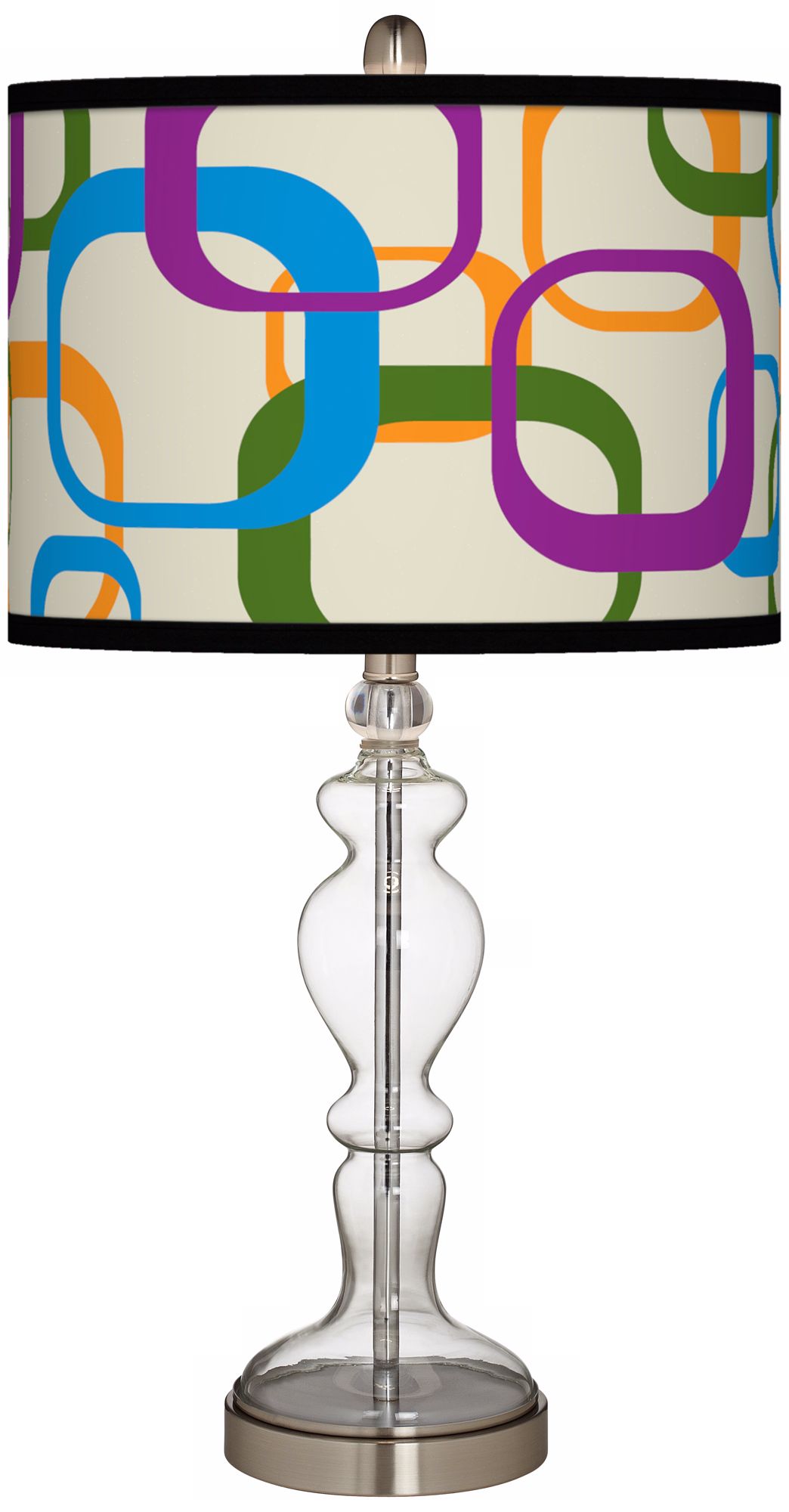 Retro Square Scramble Apothecary Clear Glass Table Lamp
