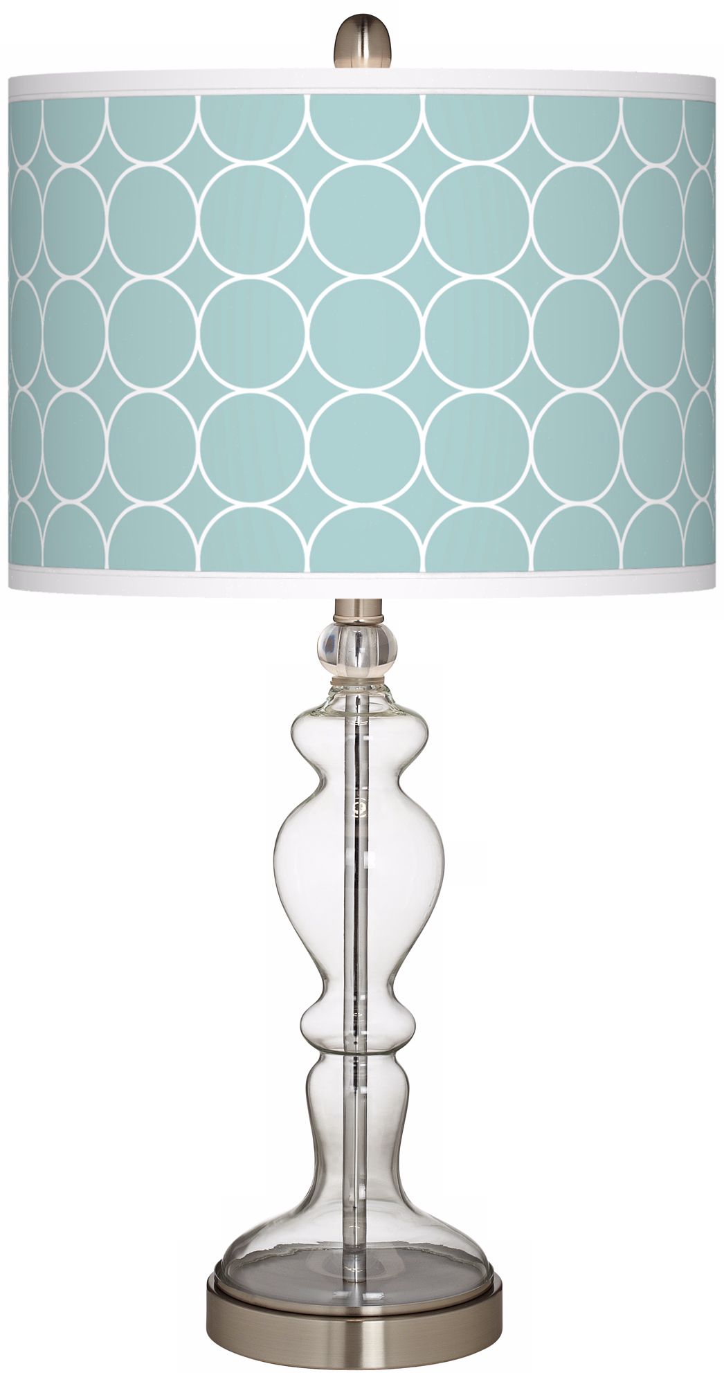 Aqua Interlace Giclee Apothecary Clear Glass Table Lamp