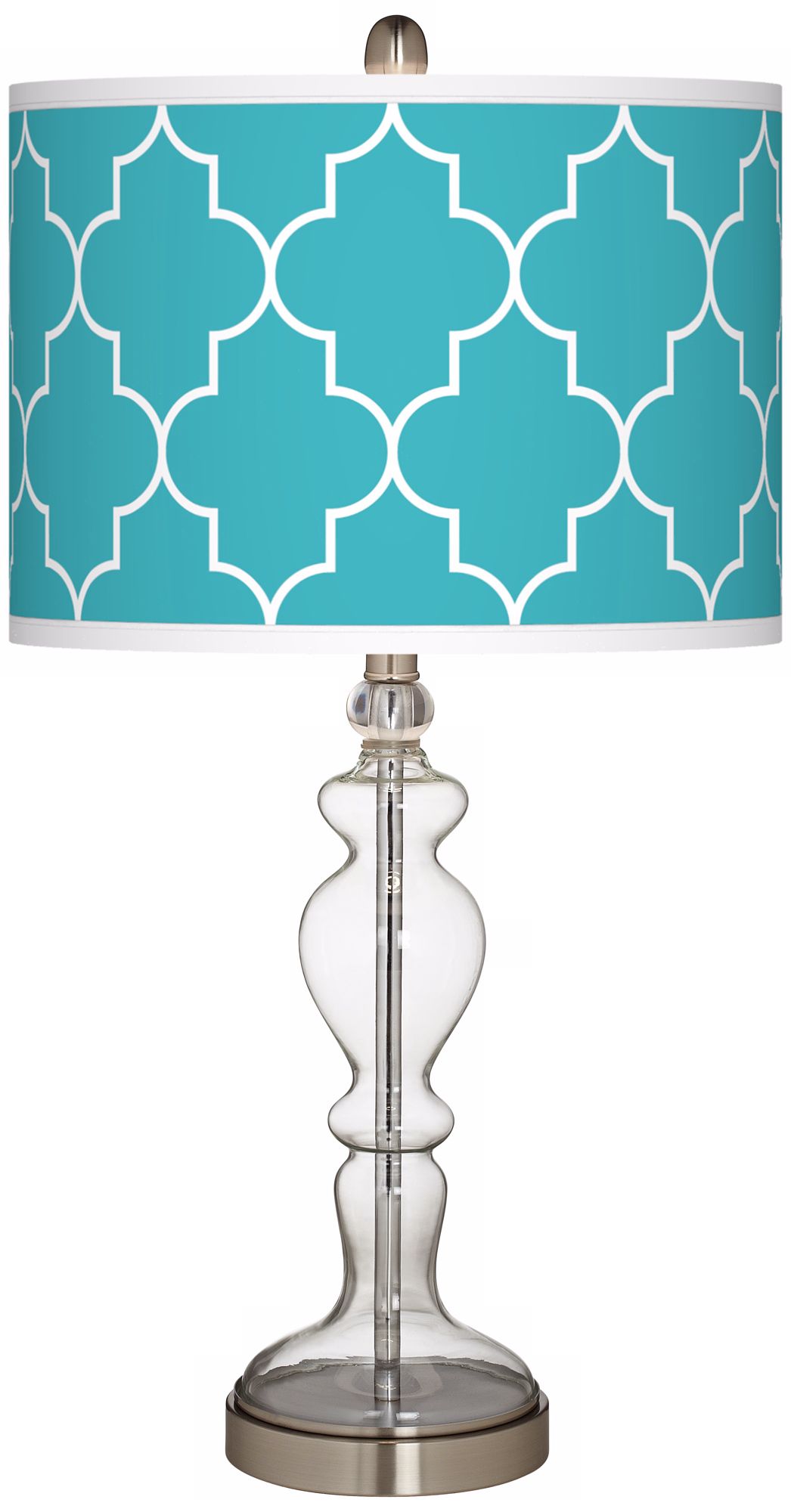 Tangier Blue Giclee Apothecary Clear Glass Table Lamp