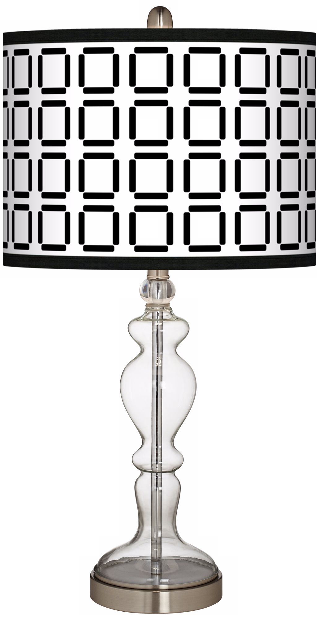 Open Grid Giclee Apothecary Clear Glass Table Lamp