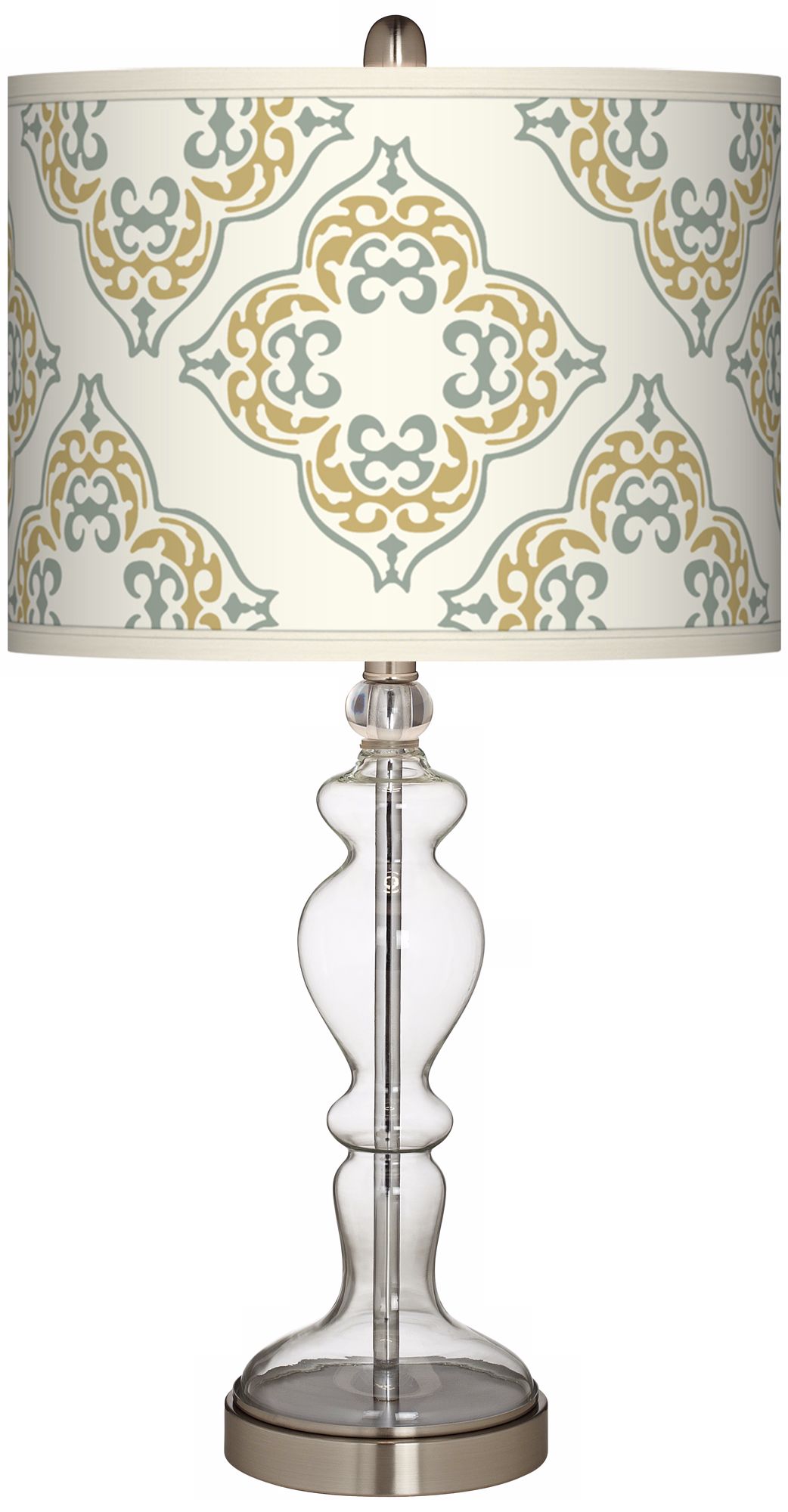 Aster Ivory Giclee Apothecary Clear Glass Table Lamp