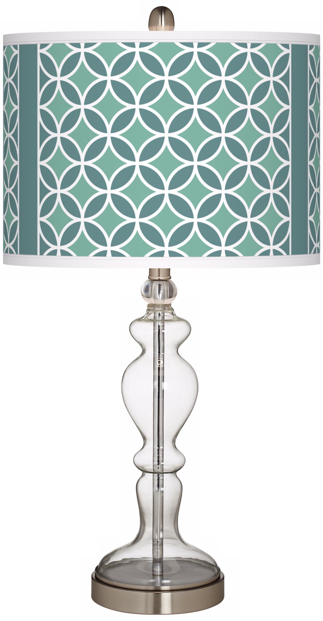 Aqua Rings Giclee Apothecary Clear Glass Table Lamp