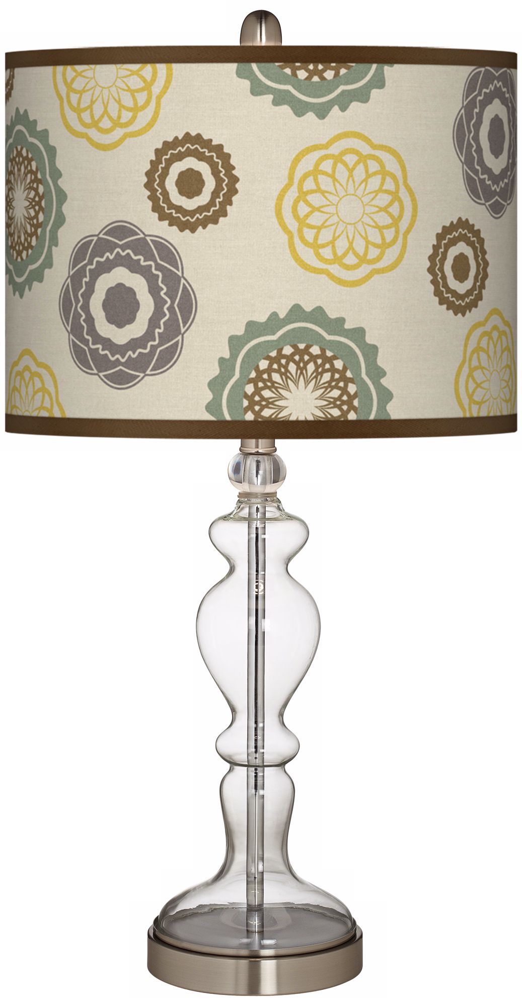 Ornaments Linen Giclee Apothecary Clear Glass Table Lamp