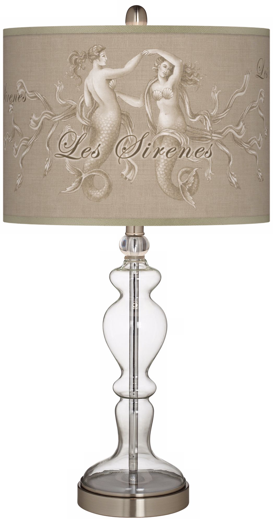 Les Sirenes Giclee Apothecary Clear Glass Table Lamp