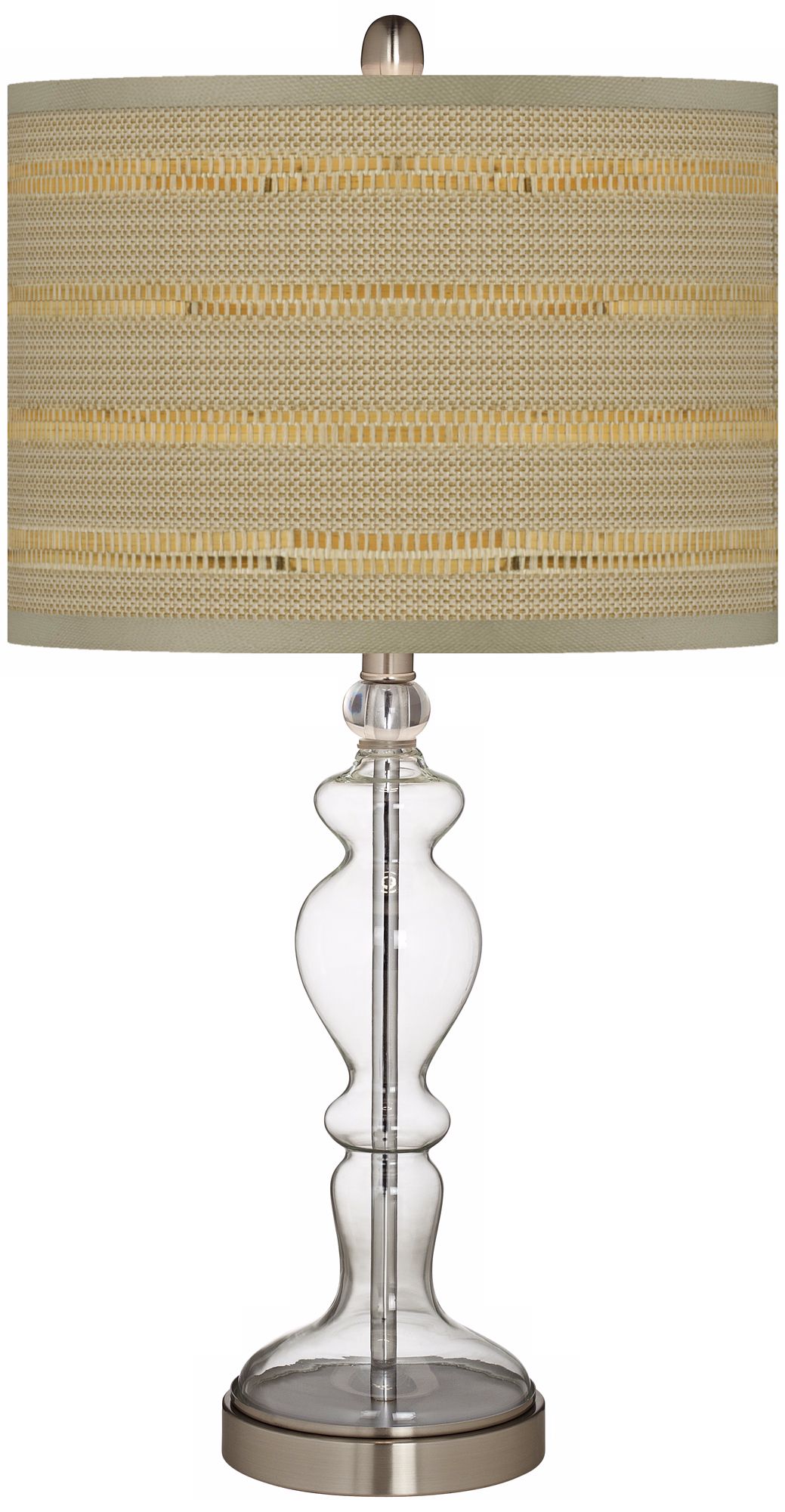 Woven Reed Giclee Apothecary Clear Glass Table Lamp