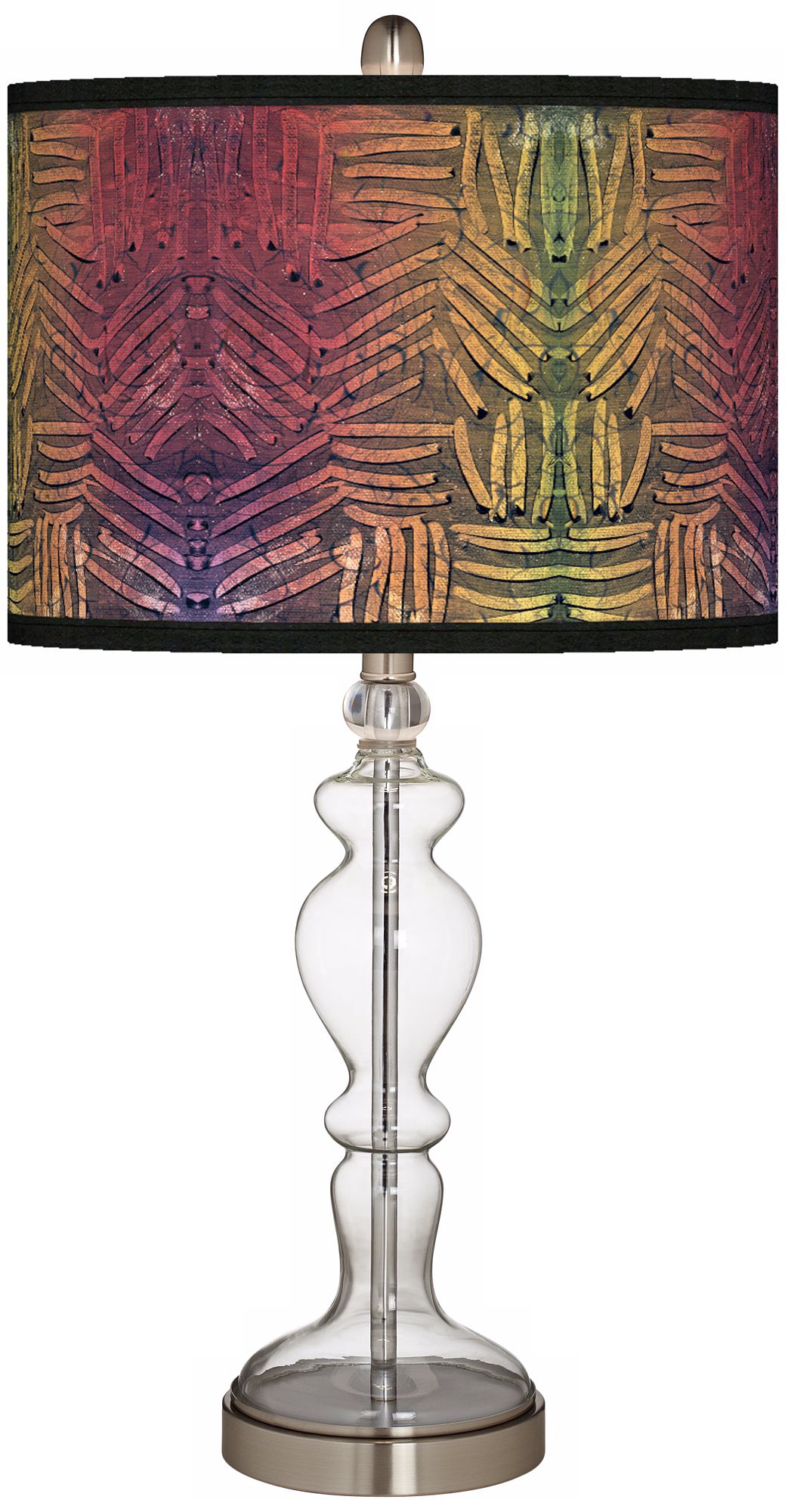 Autumn Fractals Giclee Apothecary Clear Glass Table Lamp