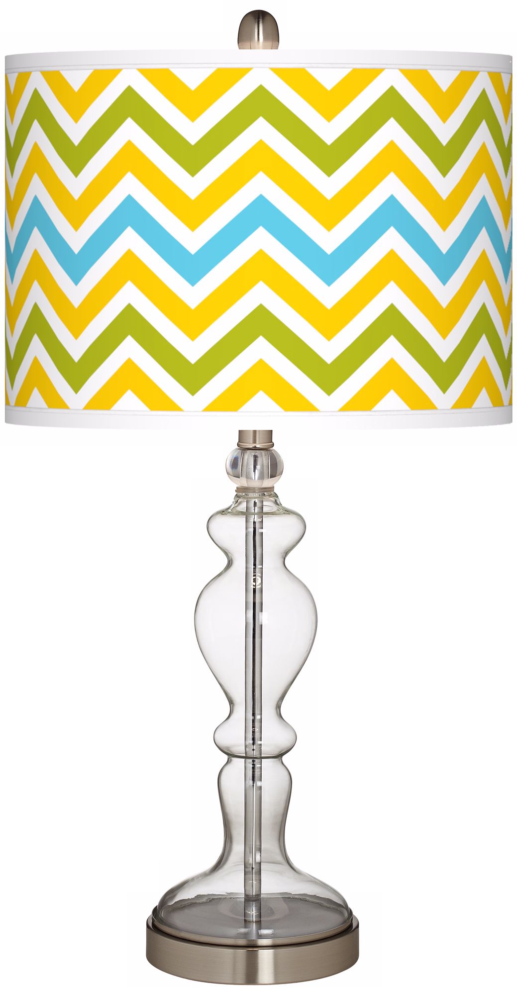 Citrus Zig Zag Giclee Apothecary Clear Glass Table Lamp