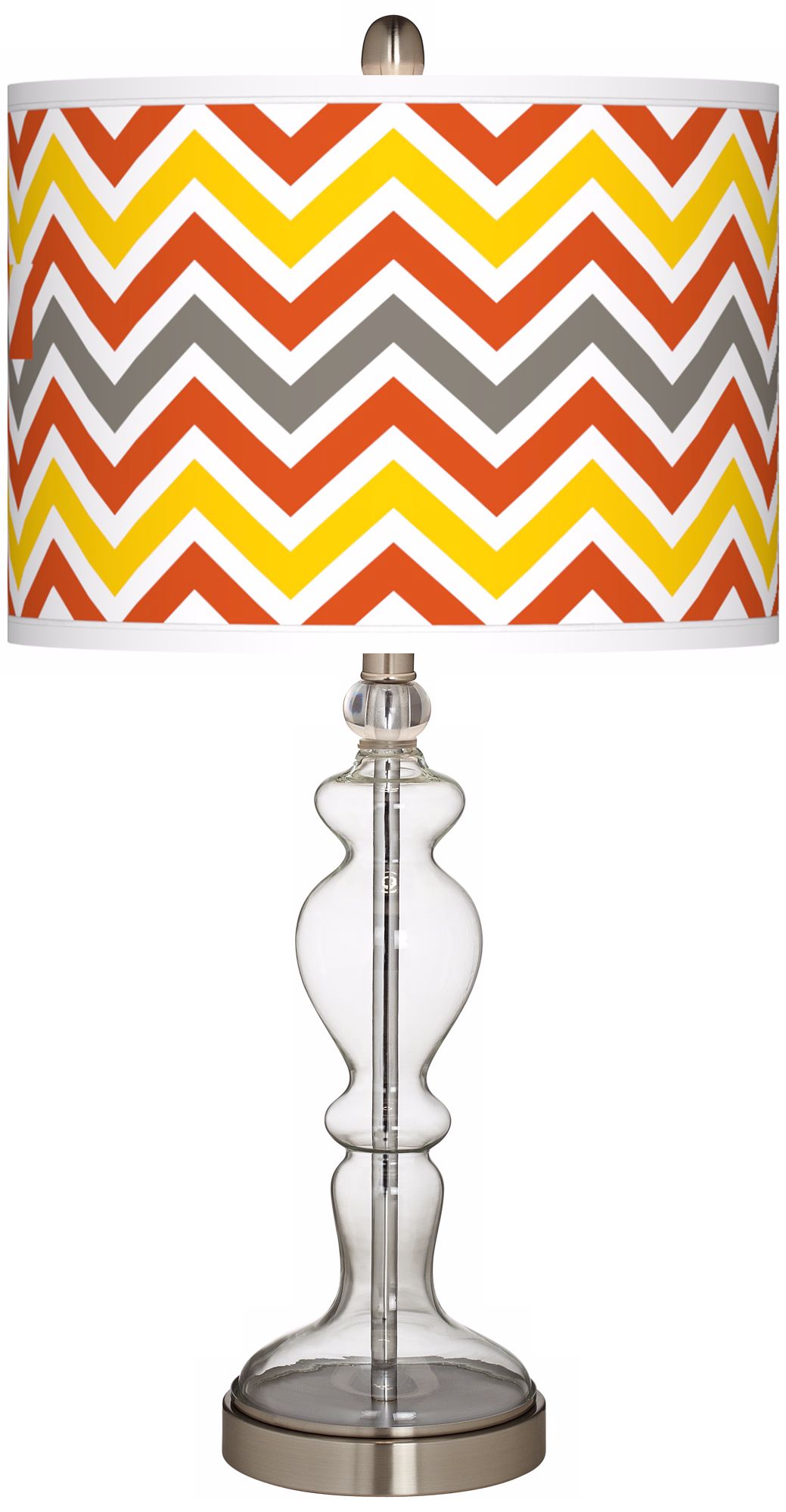 Flame Zig Zag Giclee Apothecary Clear Glass Table Lamp