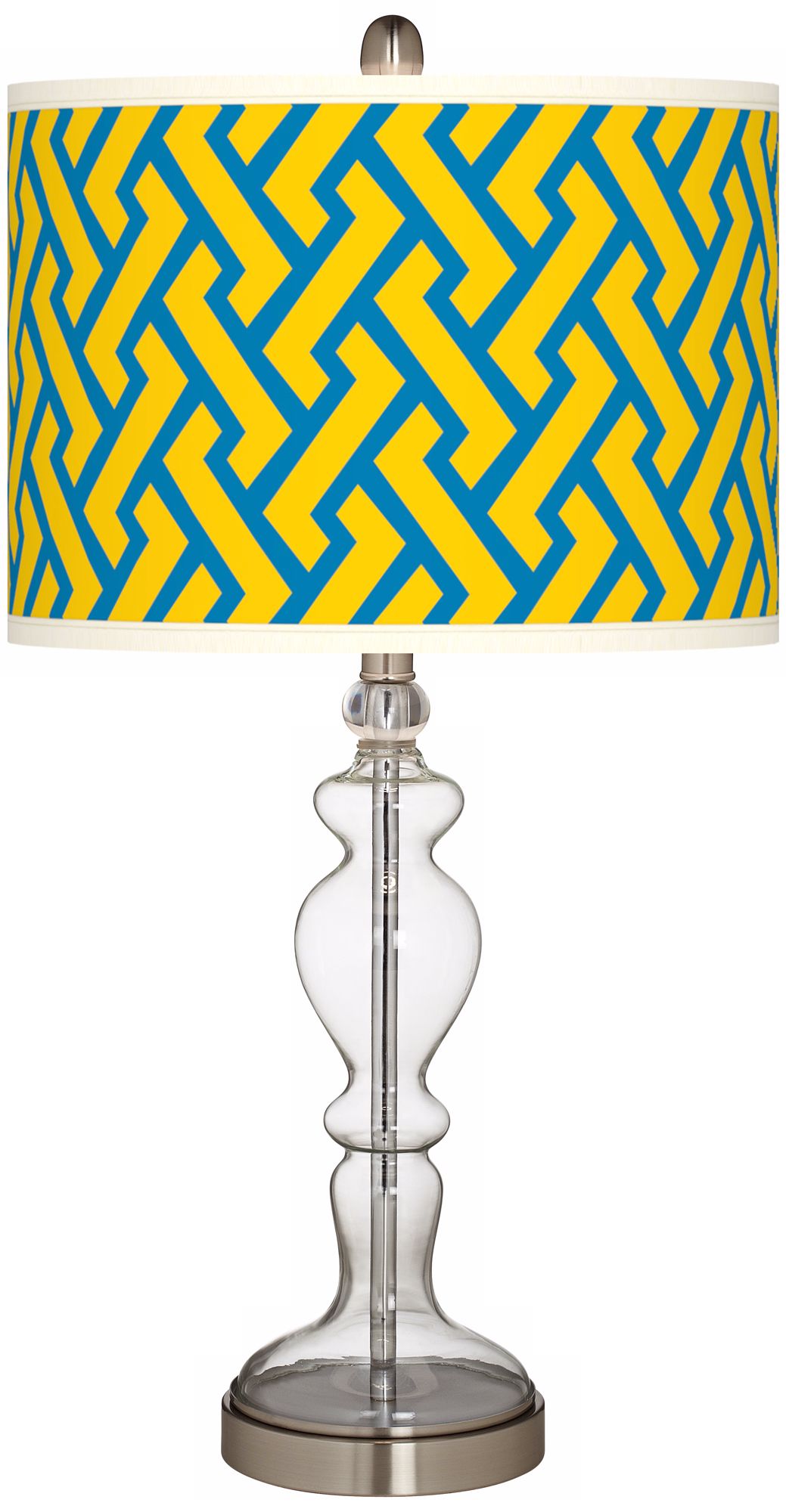 Yellow Brick Weave Apothecary Clear Glass Table Lamp
