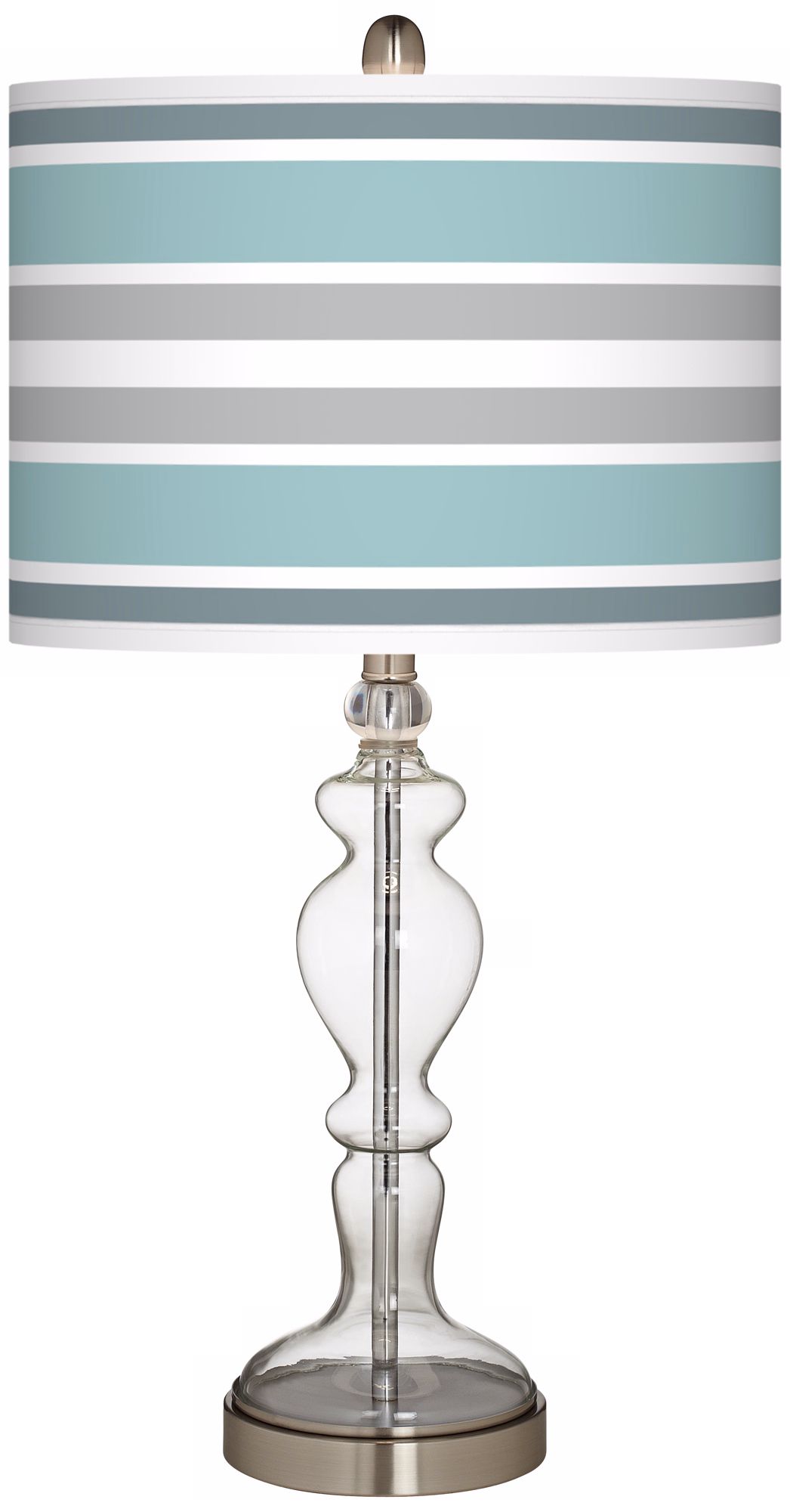 Multi Color Stripes Apothecary Clear Glass Table Lamp