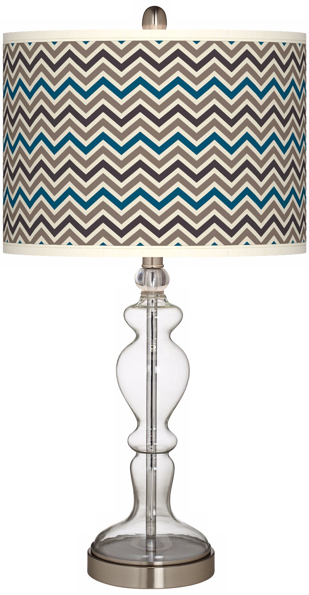 Zig Zag Giclee Apothecary Clear Glass Table Lamp