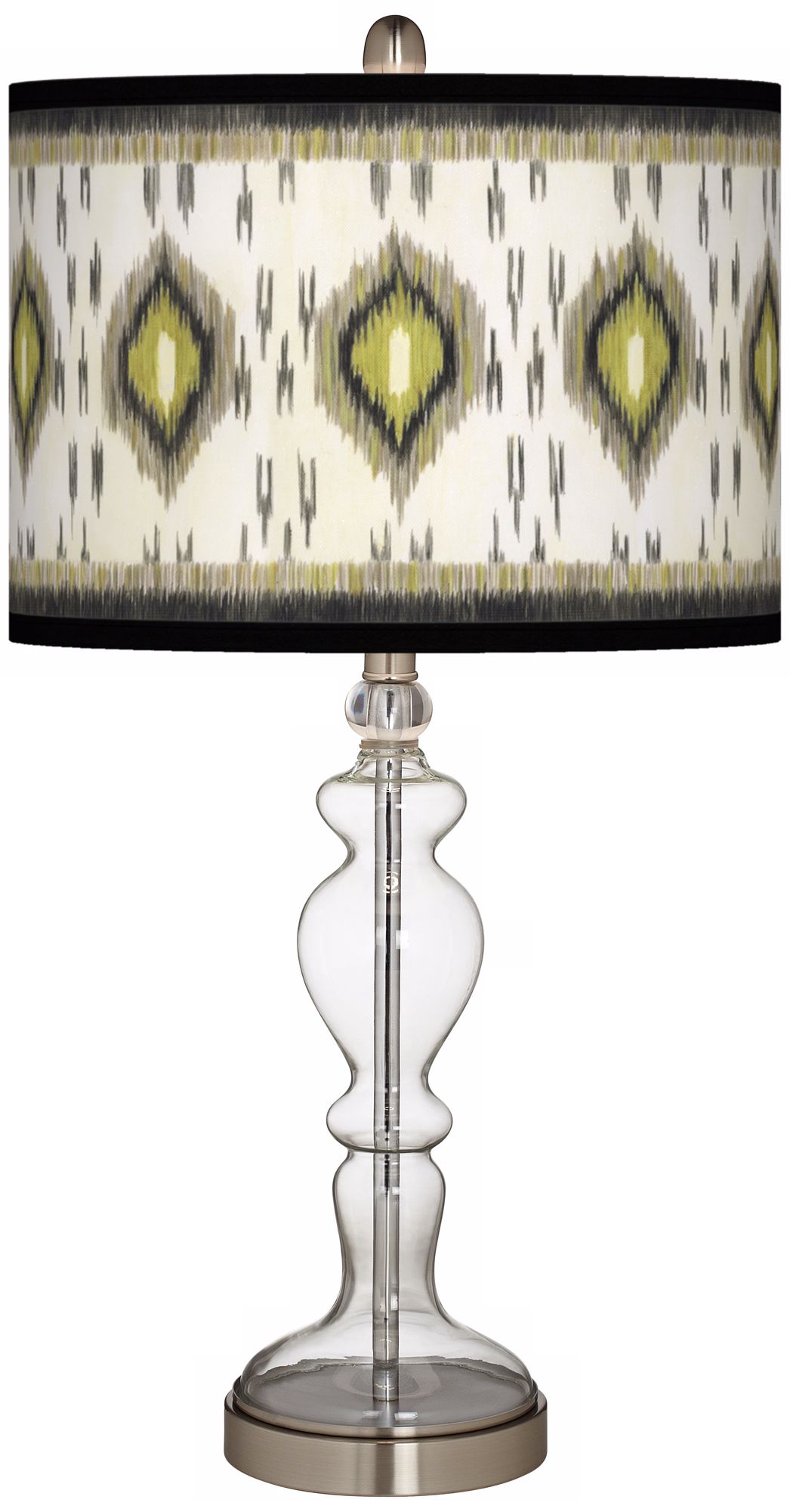 Desert Ikat Giclee Apothecary Clear Glass Table Lamp