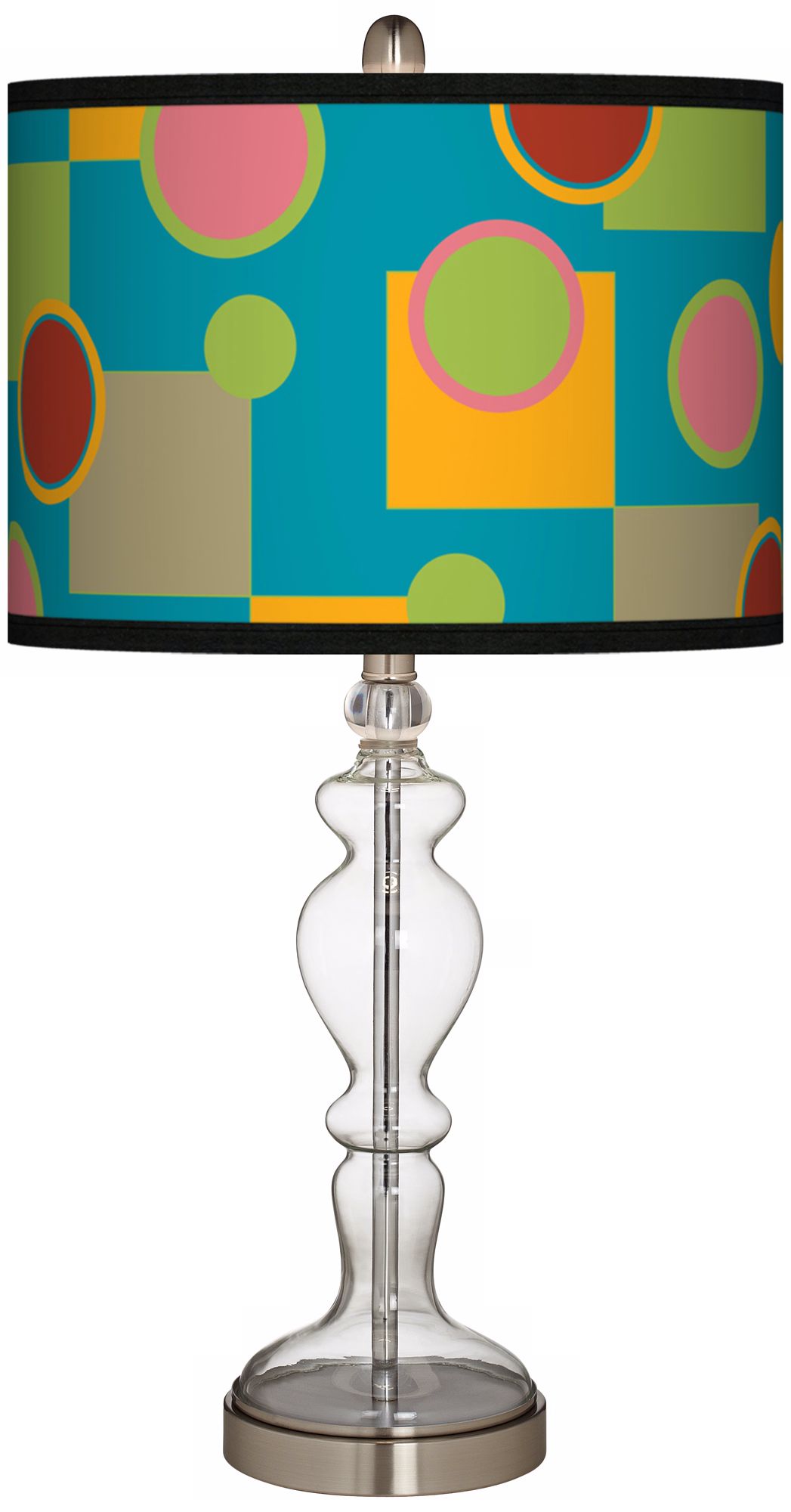 Vibrant Retro Medley Apothecary Clear Glass Table Lamp