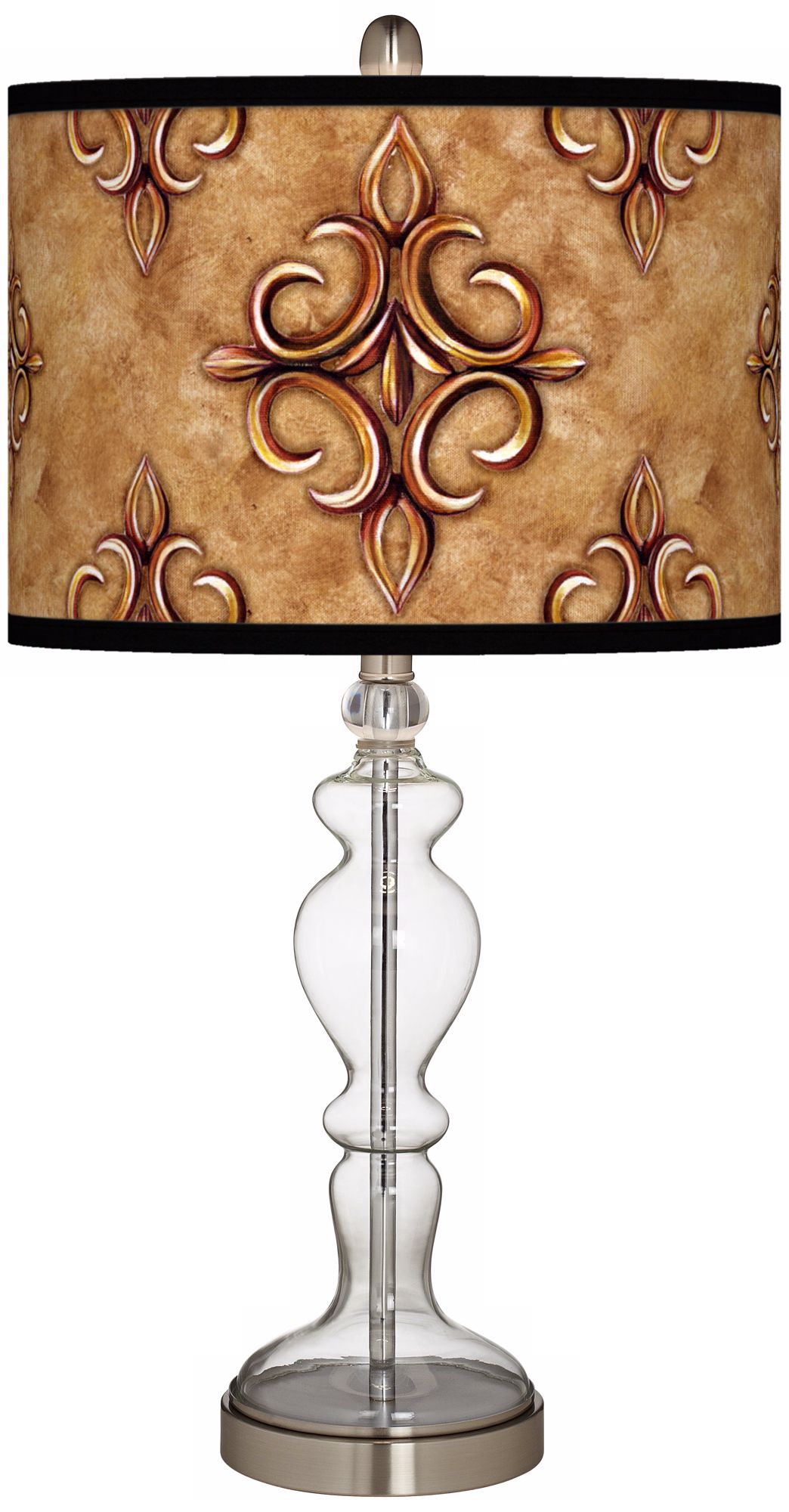 Estate Nutmeg Giclee Apothecary Clear Glass Table Lamp